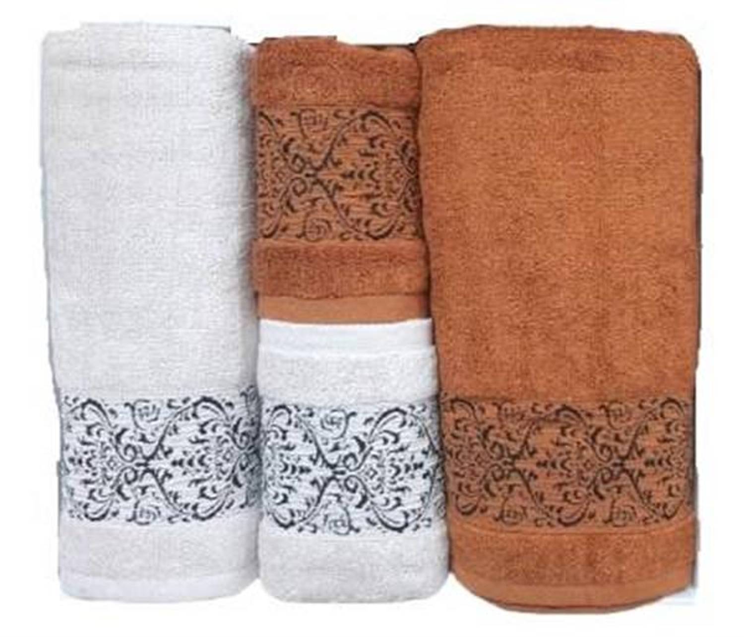 Комплект для ванной из 4-х предметов Şıkel Hamam, 2 банные полотенца 70*140 см и 2 полотенца для лица 50*90 см, мягкий и впитывающий