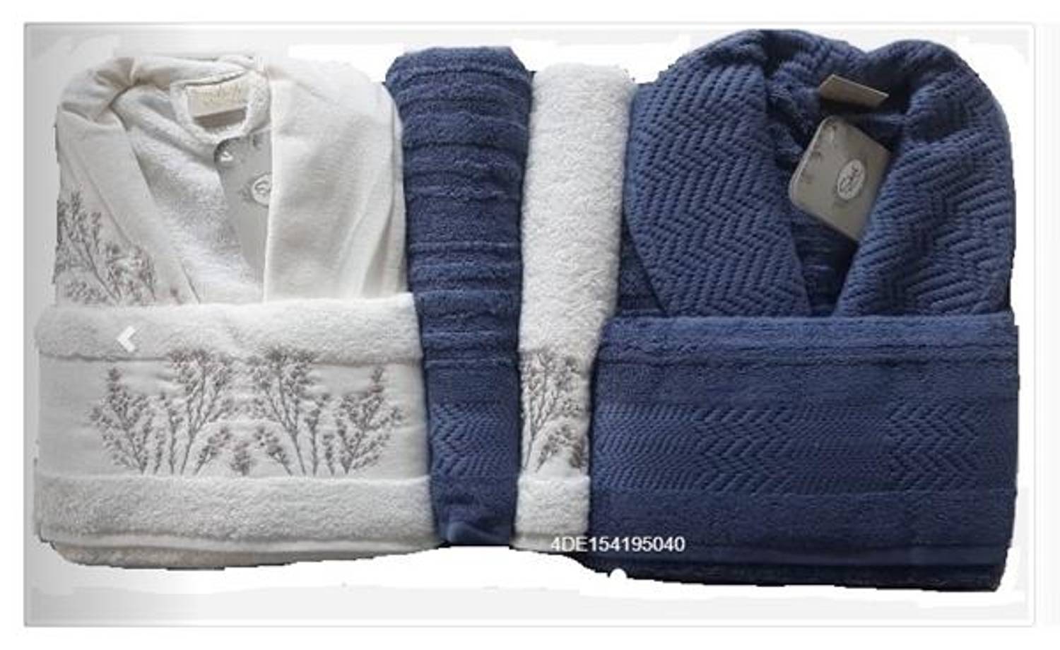 Şıkel Aile Bornoz Seti Penye Miranda Krem-Lacivert