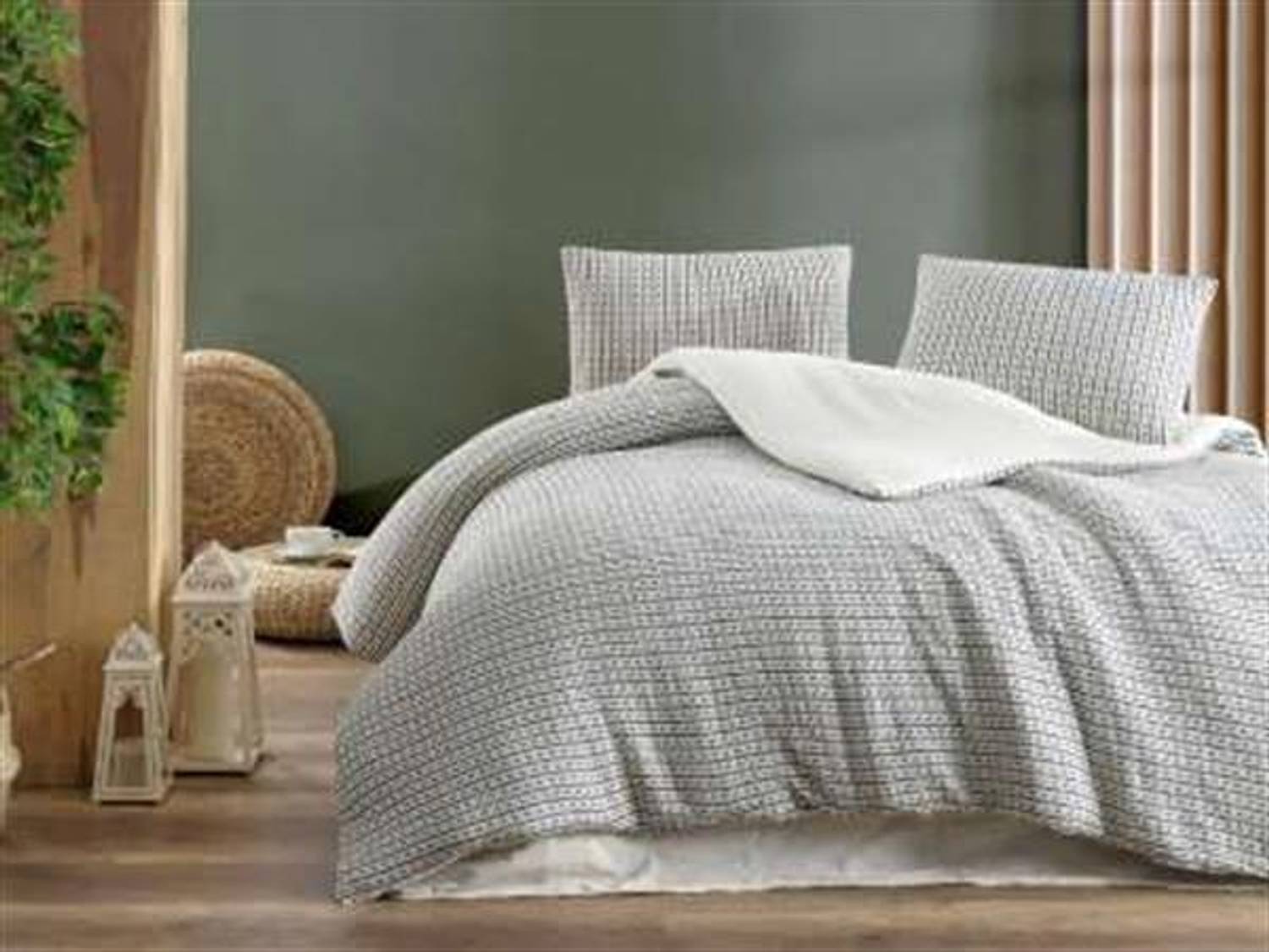 Şıkel Organic Pamuk Çift Kişilik Nevresim Takımı Laodikya Lacivert