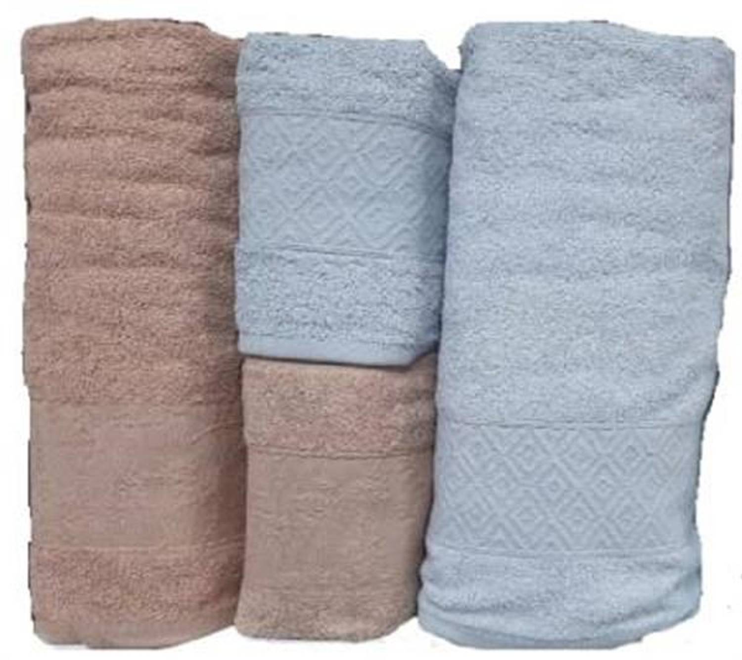 Комплект рушників з бавовни Şıkel Hamam Alvin Belinda бежево-сірий, 4 предмети, м'який та вбираючий