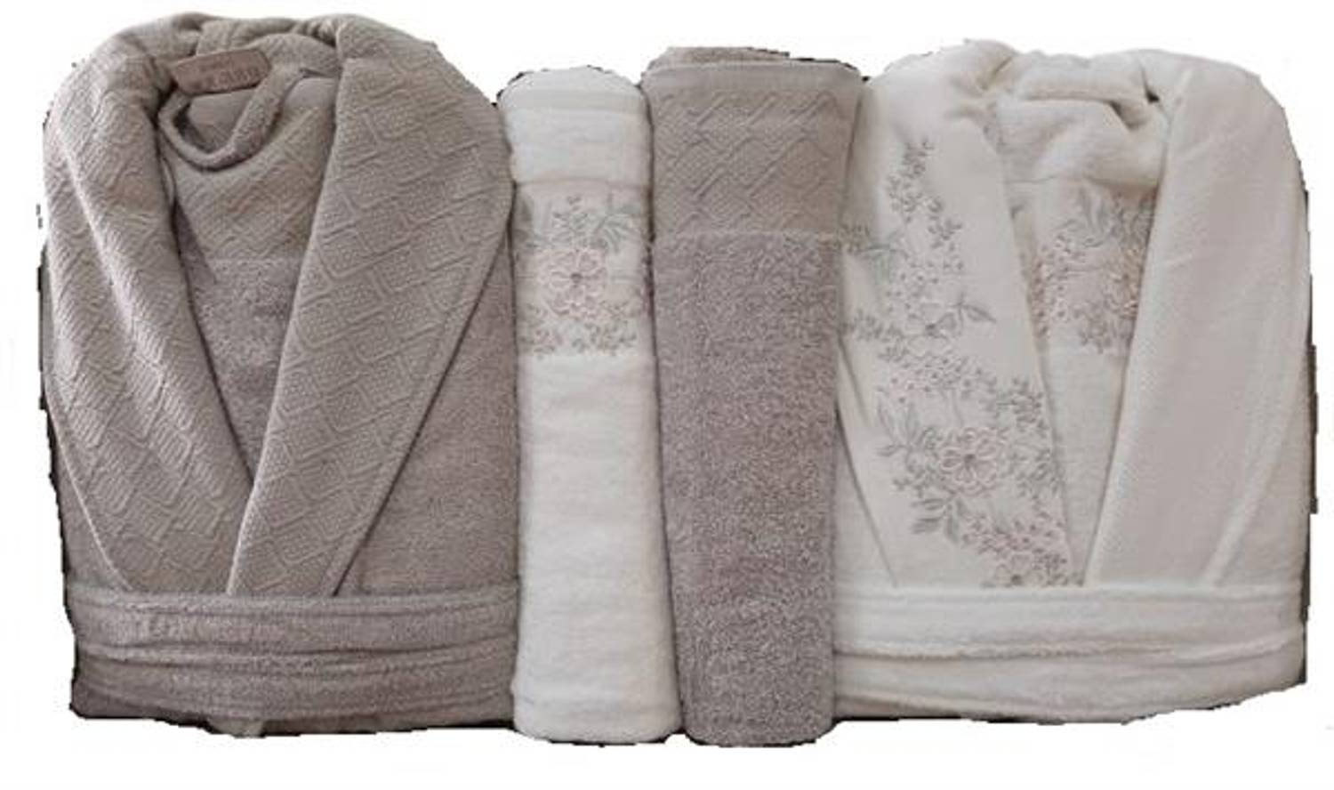 Pupilla Aile Bornoz Seti Bambu Cristina Ekru - Cappicino