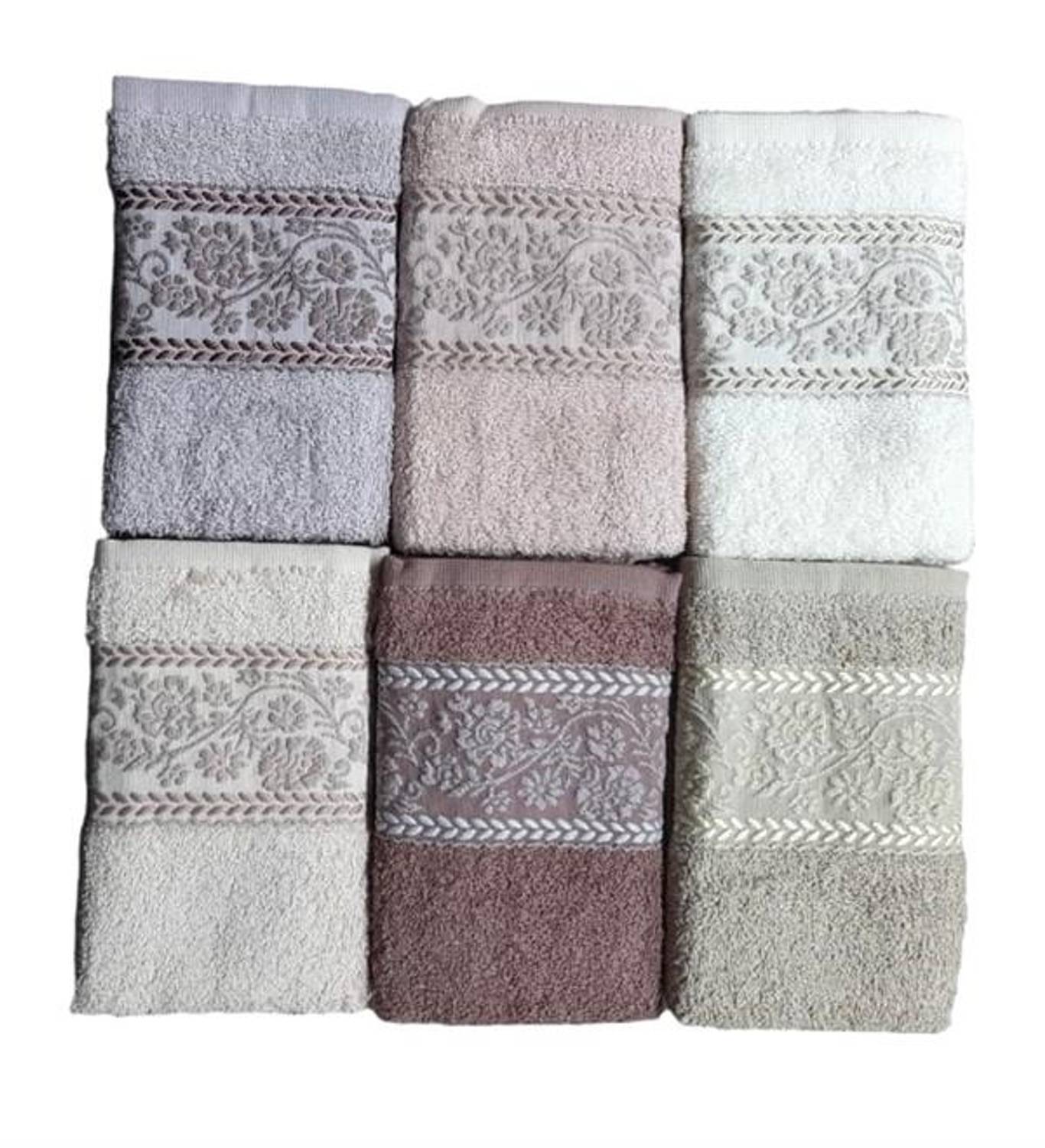 مجموعة من 6 مناشف صغيرة 30*50 سم مصنوعة من القطن في علبة PVC، اقتصادية وامتصاصية وناعمة