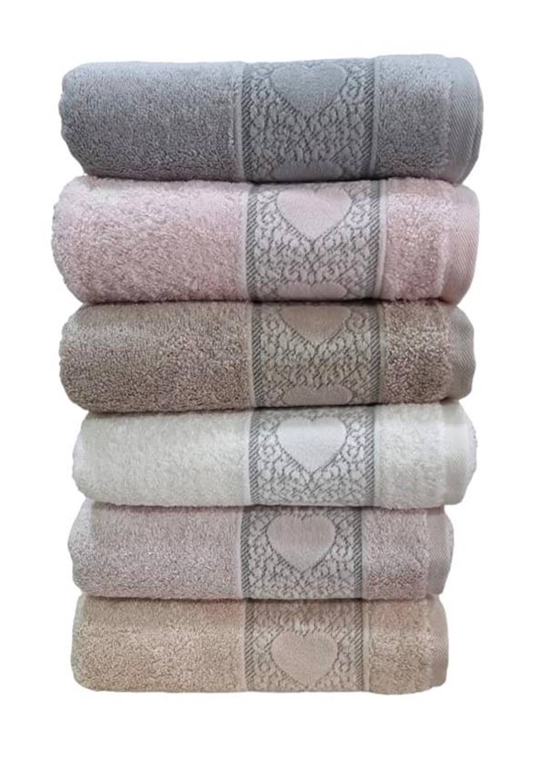 Pupilla 6'Lı Bambu Love Havlu Takımı 50x90