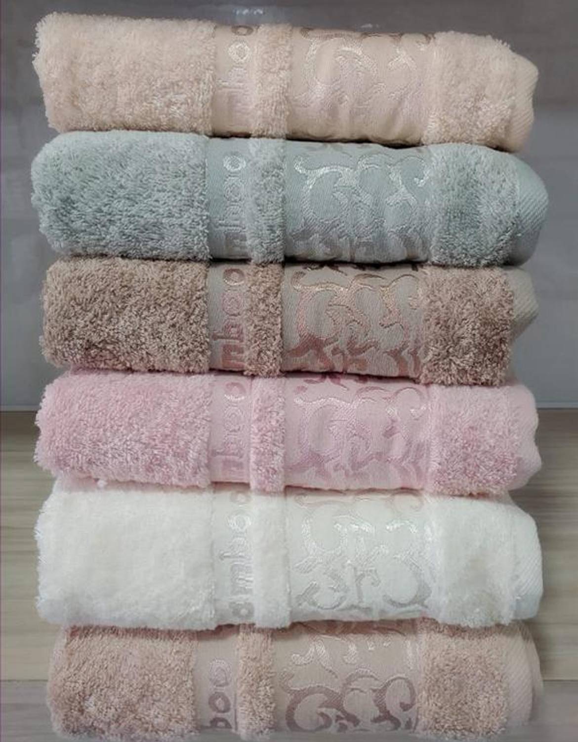 Пакет из 6 полотенец для рук и лица Pupilla Bambo 50*90 см из бамбукового хлопка