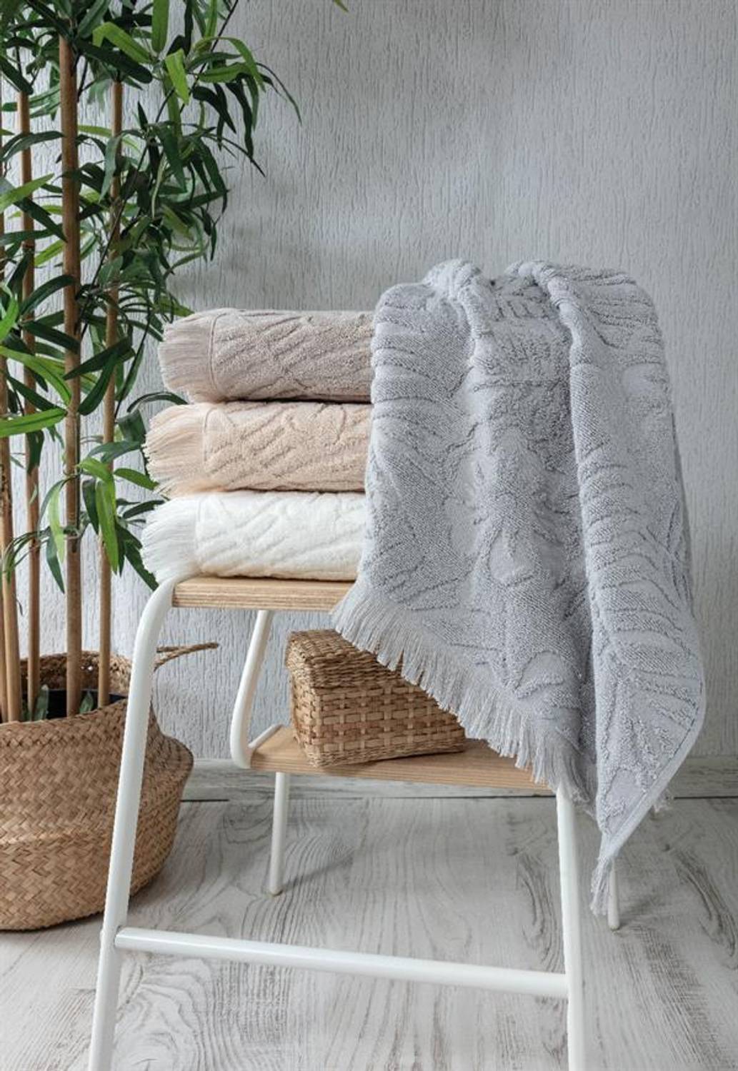 Набор из 4-х вафельных полотенец Pupilla Lavinya 50x90 см, отличная впитываемость, для лица и рук