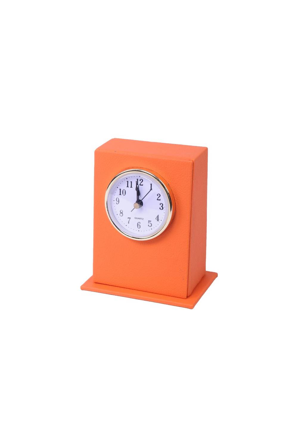 Leather Desktop Clock Orange