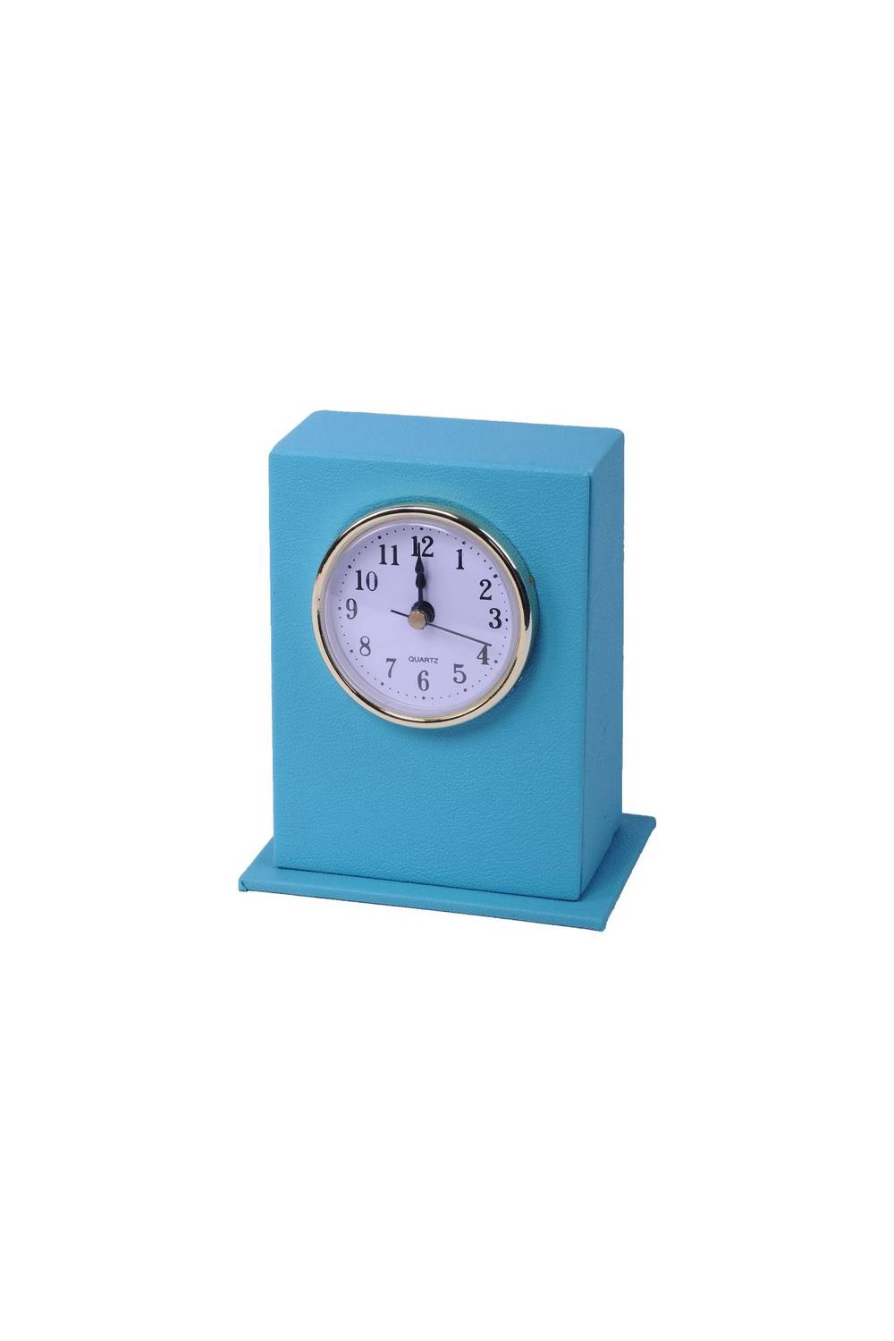 Leather Table Top Clock Turquoise