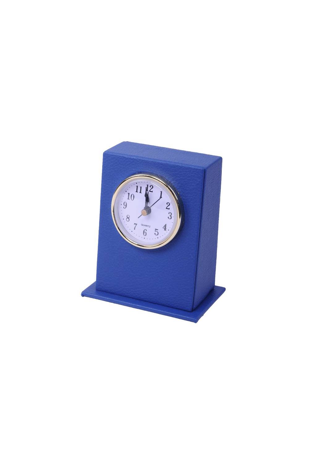 Leather Desktop Clock Blue