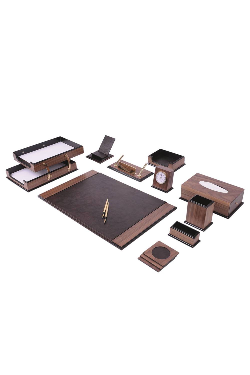Prestij Desktop Set Walnut 14 Pieces