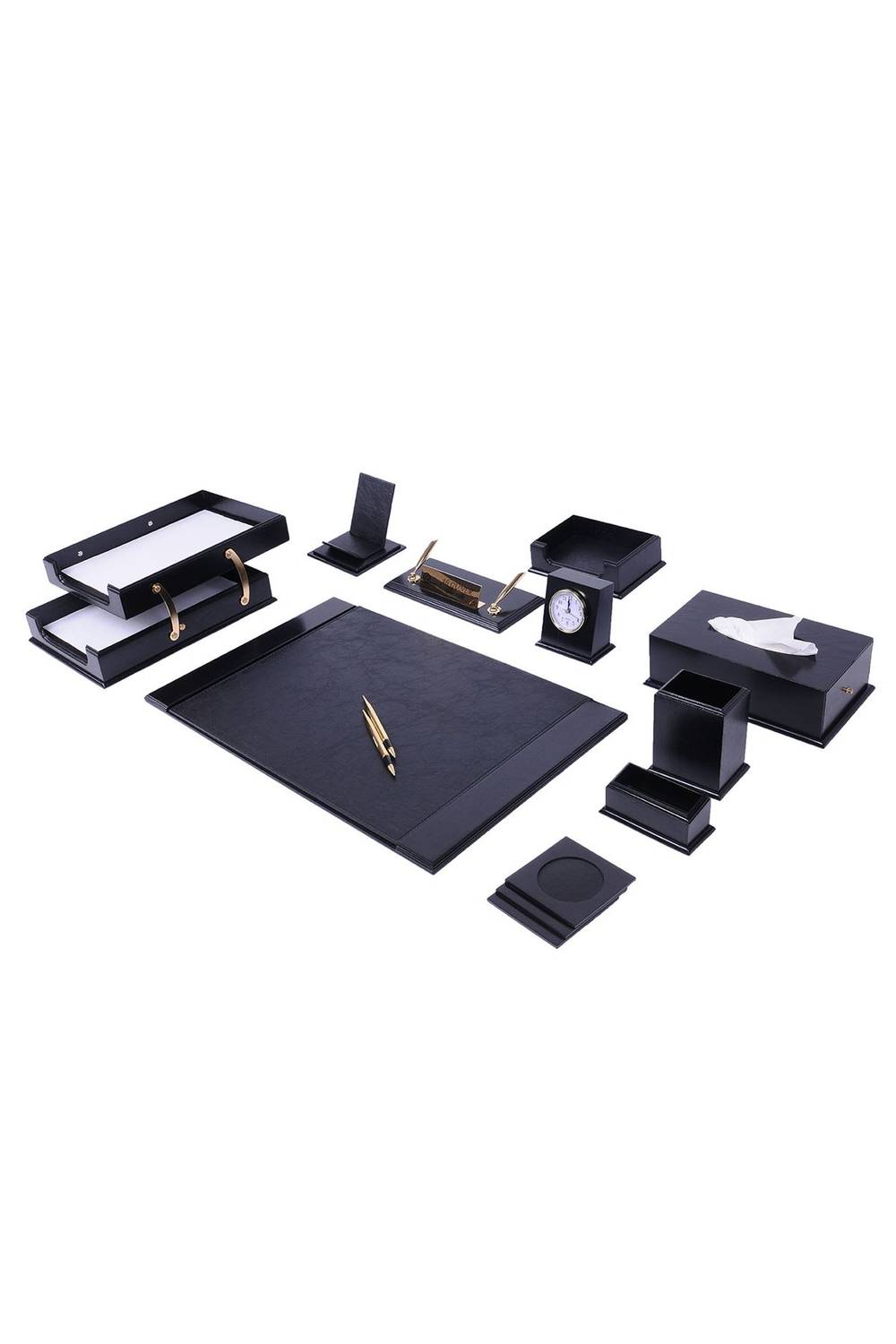 Чорний комплект престижних настільних підставок на 14 предметів, розмір столу: стандартний