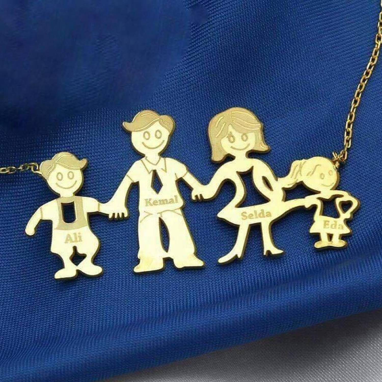 Персоналізоване ім'я срібний сімейний кулон для мами, тата і дитини 925 проби, вага 8 г, довжина ланцюга 45 см