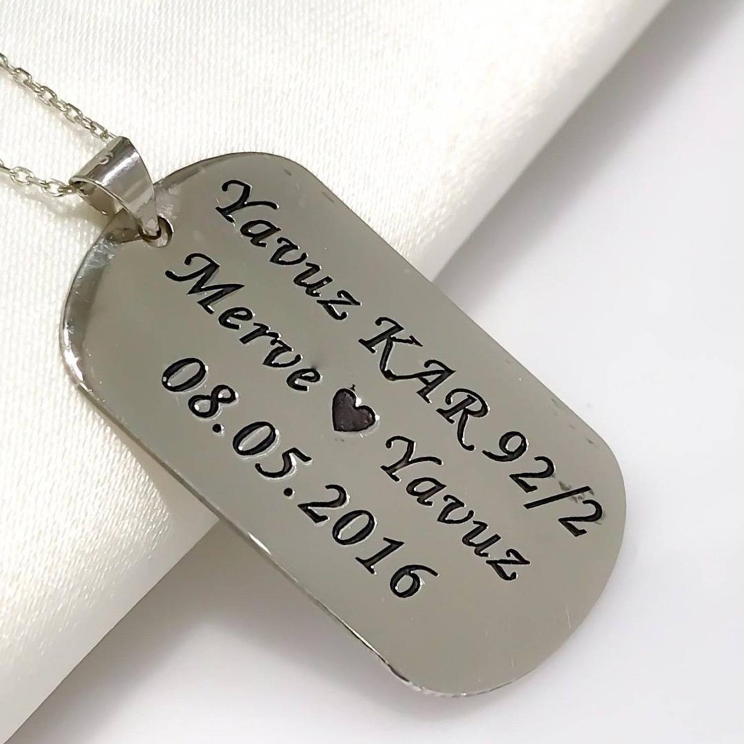 Кулон из серебра с сердцем, индивидуальная гравировка имени и даты, 925 пробы, длина цепочки 45 см, доставка через 2 дня