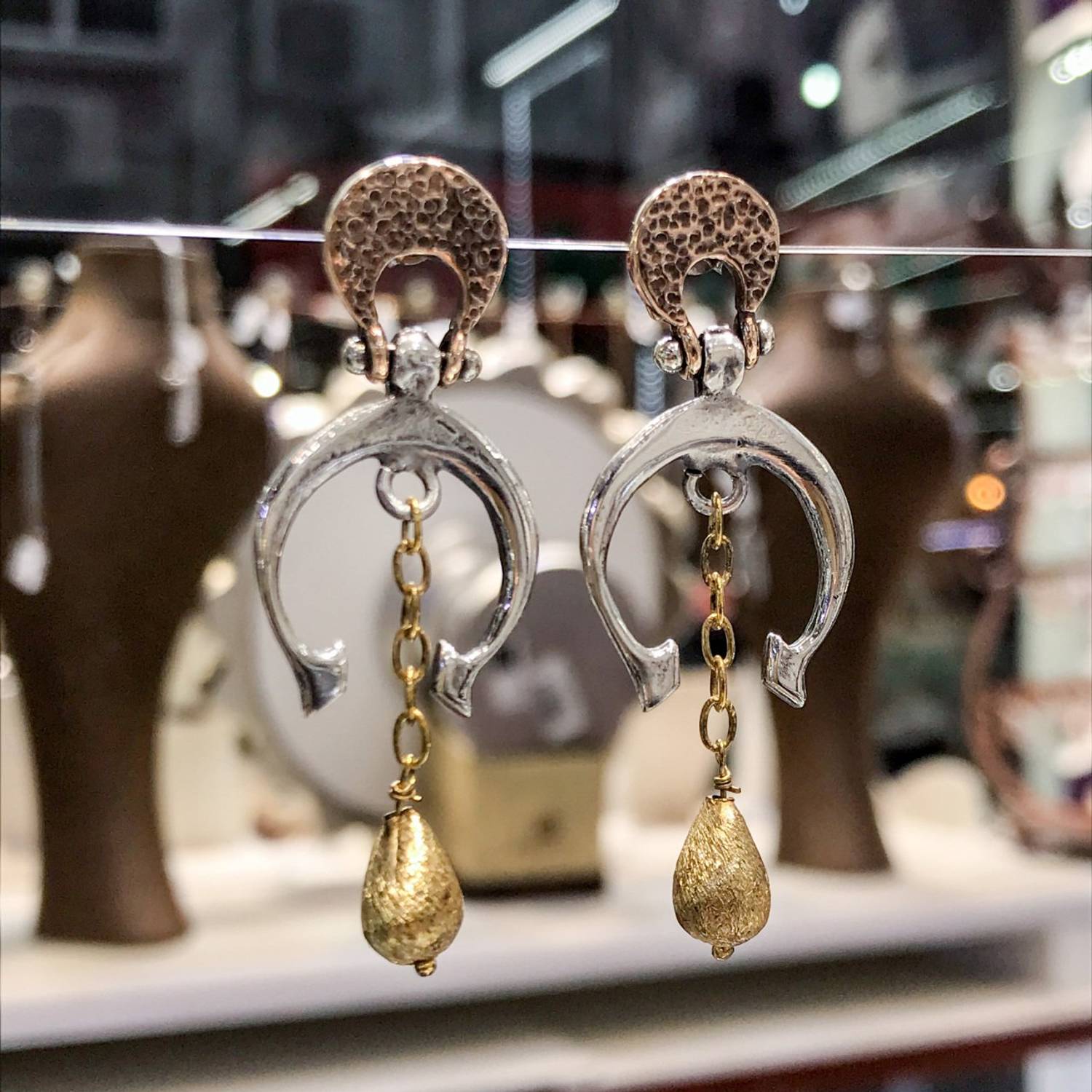 Hand Made Design Gold Plated Authentic Silver Earrings