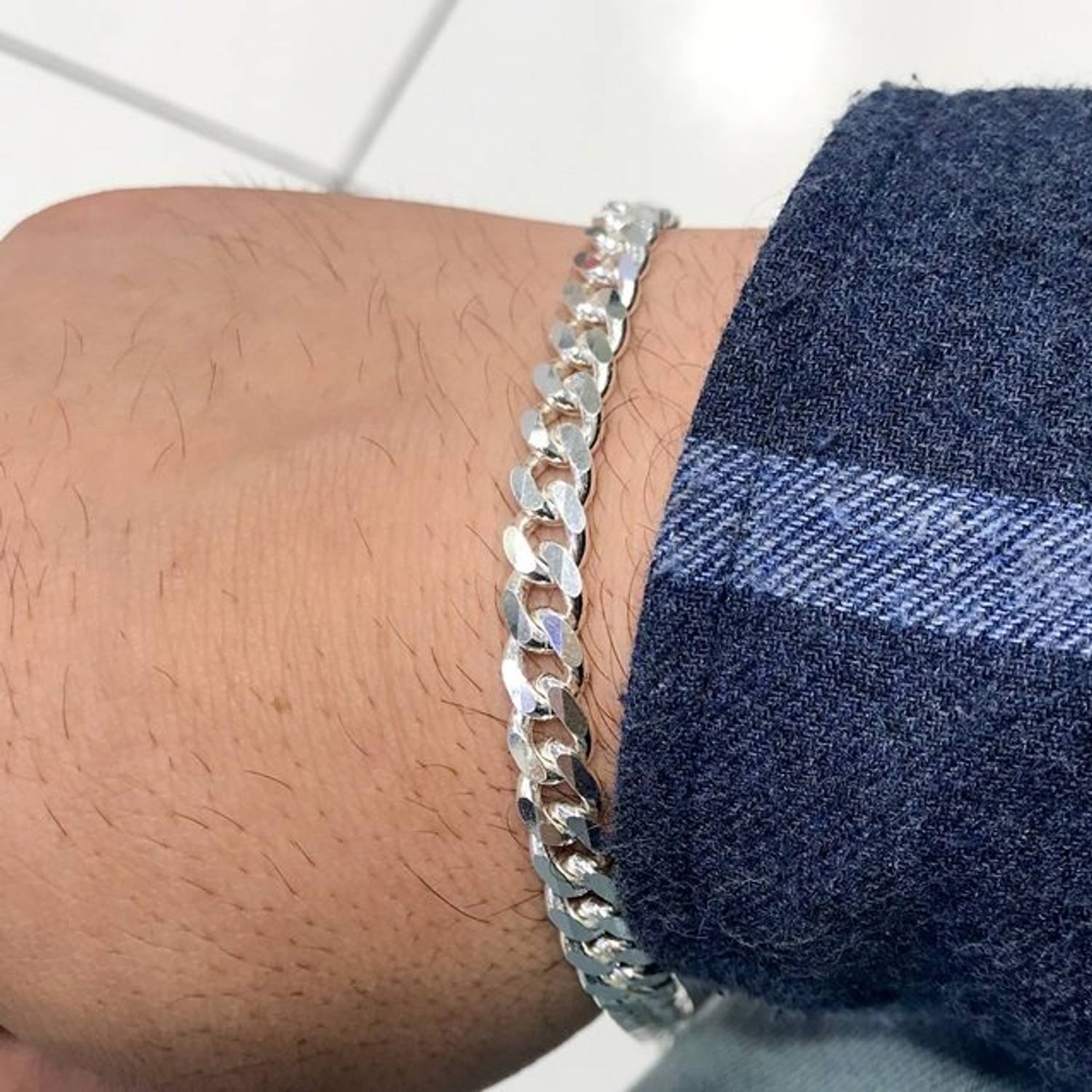 سوار غورميت كلاسيك فضي سلسلة 7 مم للرجال