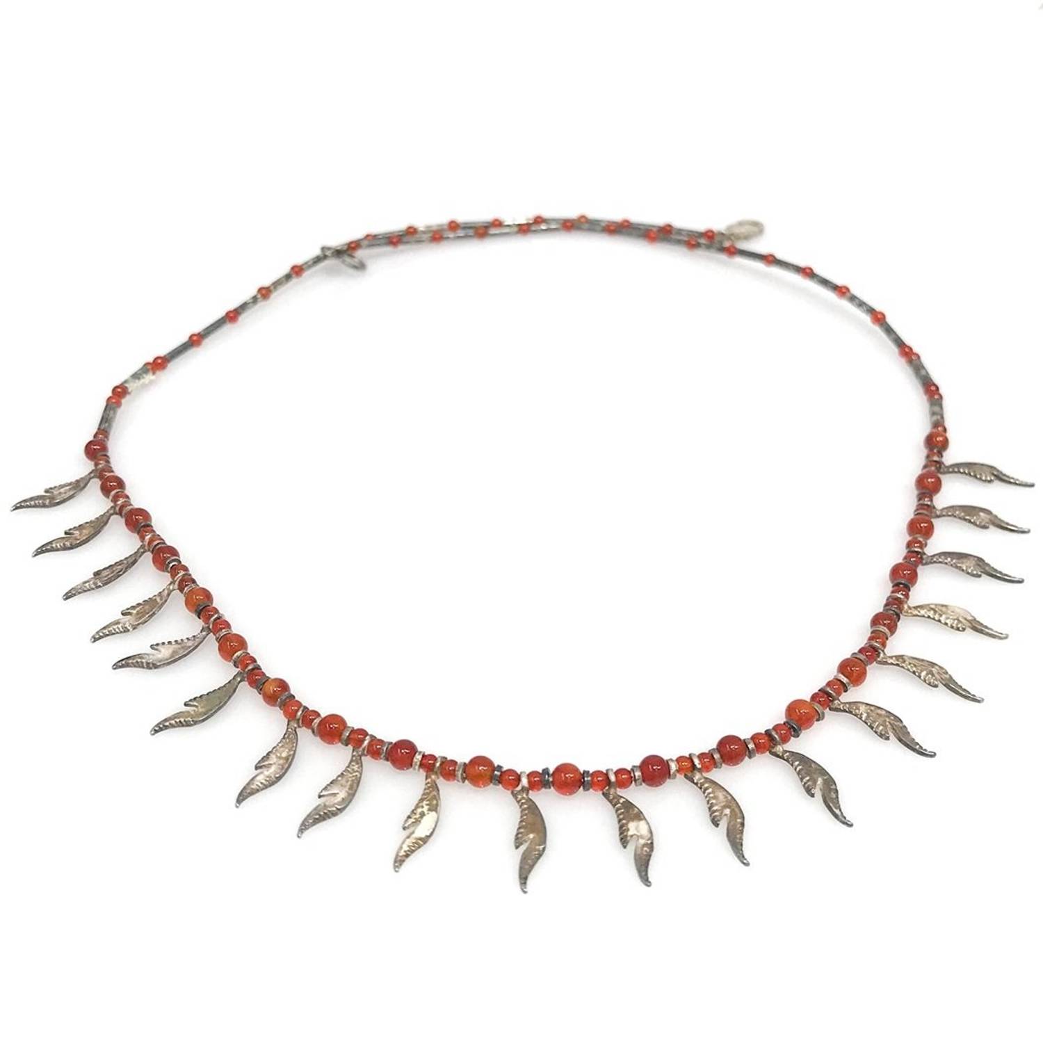 أصيلة اليدوية قلادة الفضة الاسترليني حجر العقيق