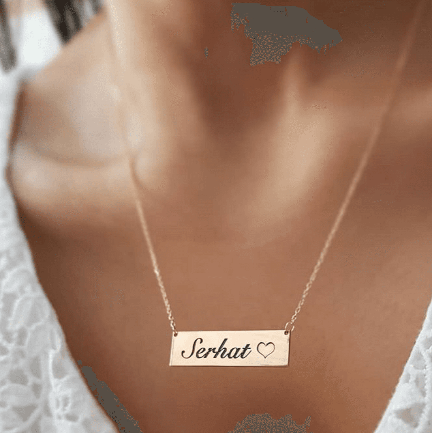 Серебряное ожерелье в виде сердца с именем, 45 см, 925 проба, с покрытием розовым золотом, уникальная упаковка, доставка 2 рабочих дня