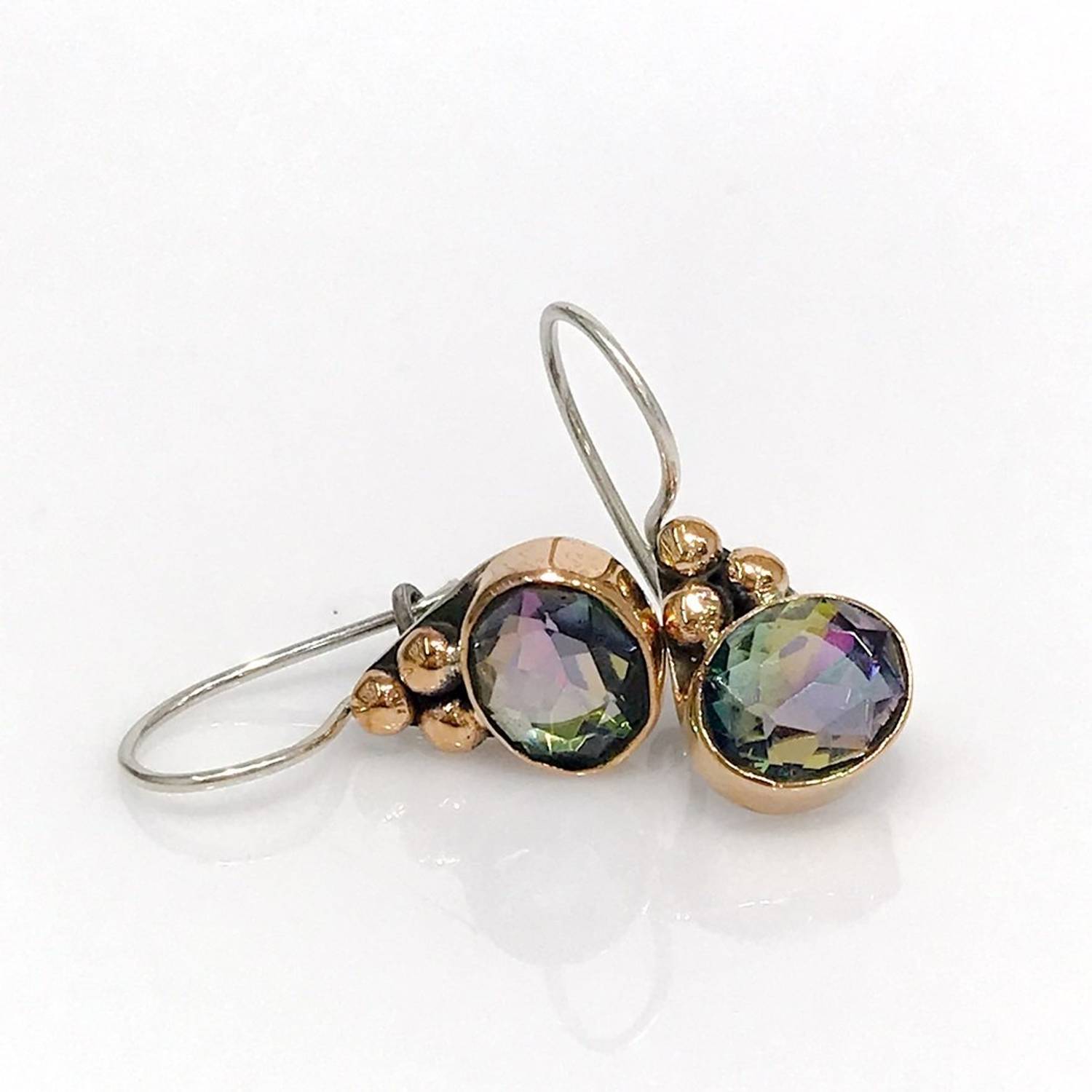 Mystic Topaz Stone All Hand Made Sterling Silver Earrings