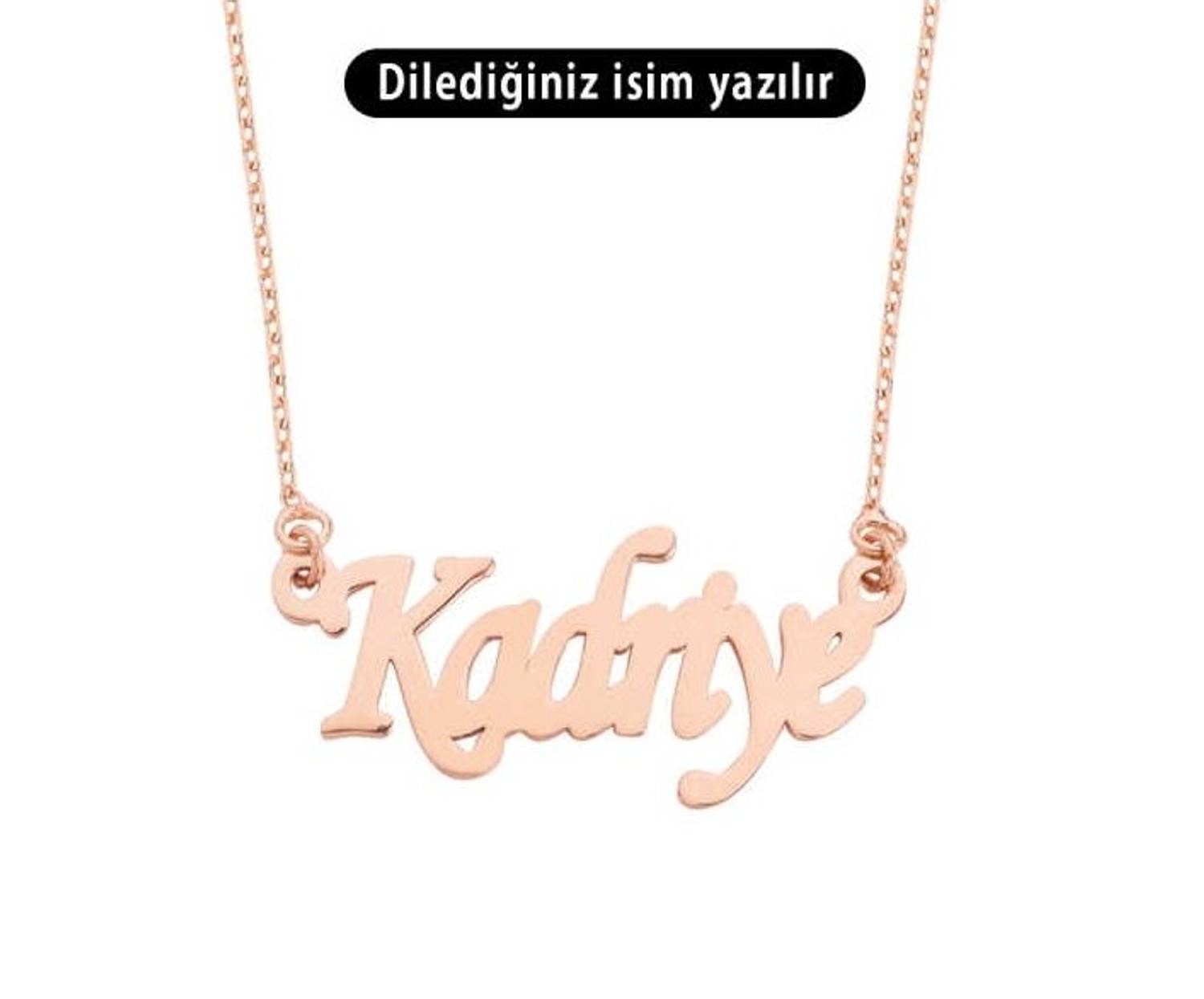 Simple Kibar Special Font Single Name Silver Name Necklace