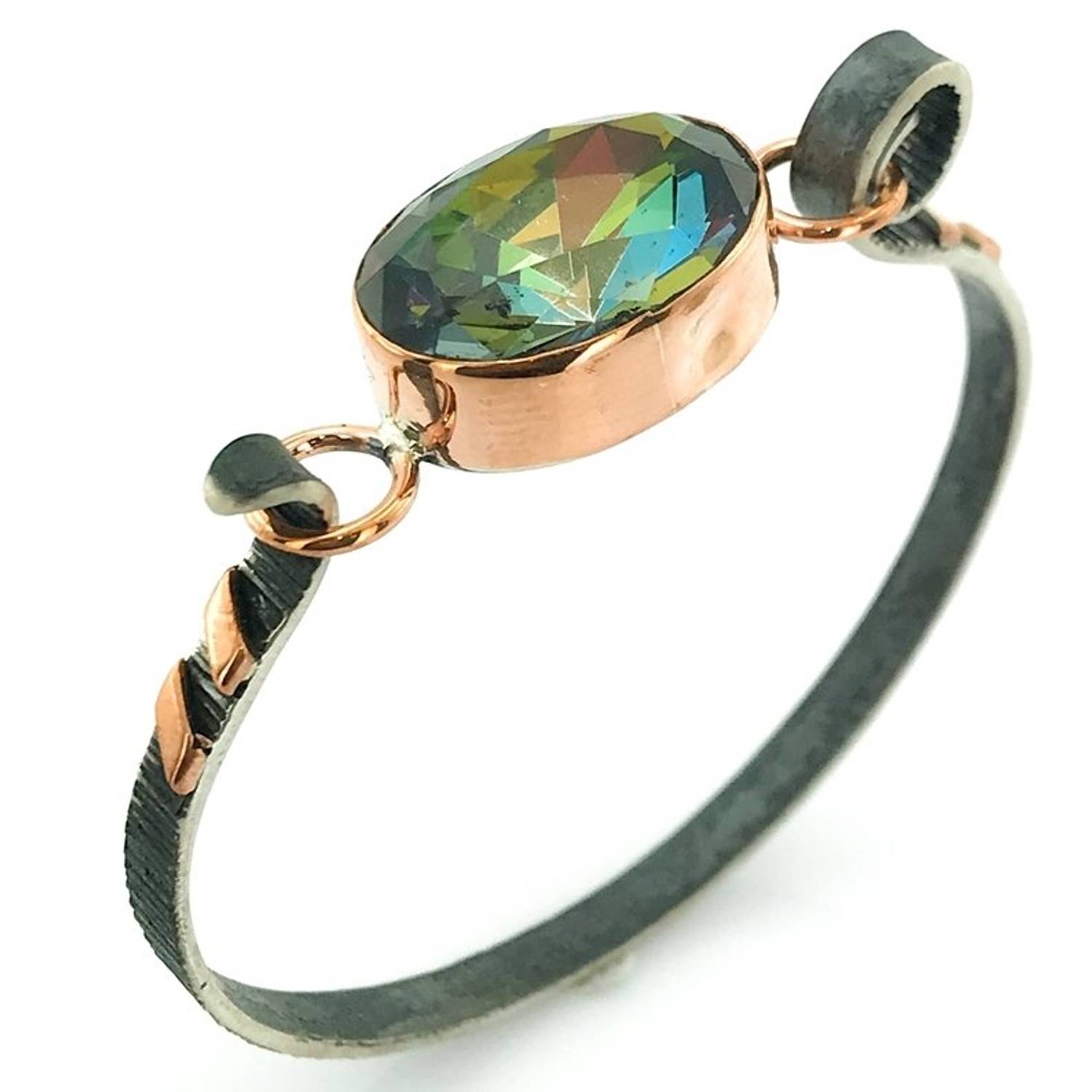 Овальное мистическое топазовое браслет из 925-й серебряной925 грифированной ювелирной работы с фасеточным камнем, 6 см, вес 14,65 гр