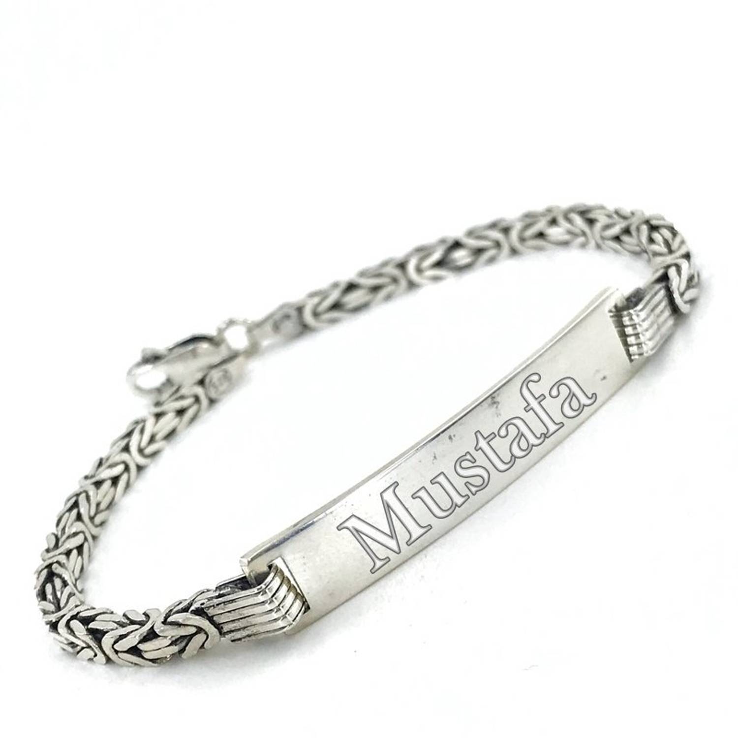 اسم مكتوب سلسلة الملك بصمة يونغ بويز بنين سوار الفضة