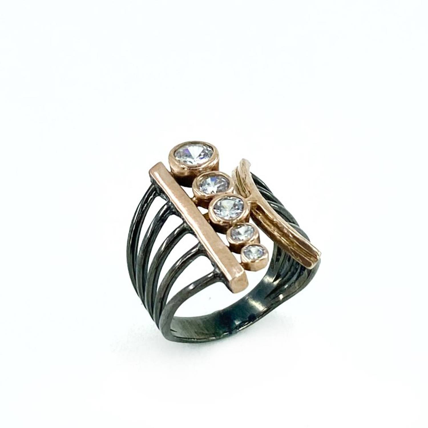 Handmade Special Design Zircon Stone Silver Ring