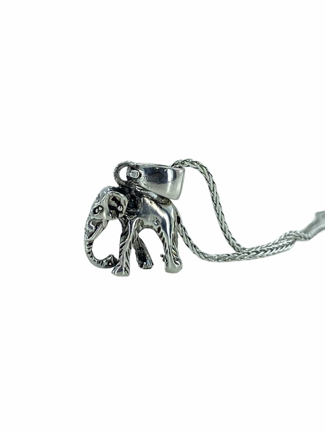 60 cm Long Chain Baby Elephant 925 Sterling Silver Necklace