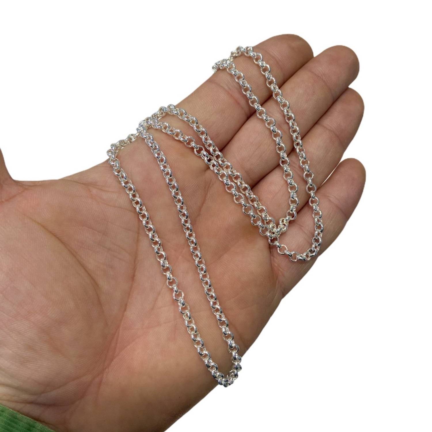 60 سم شعبية دوش الدائري للجنسين 925 سلسلة قلادة من الفضة الإسترليني