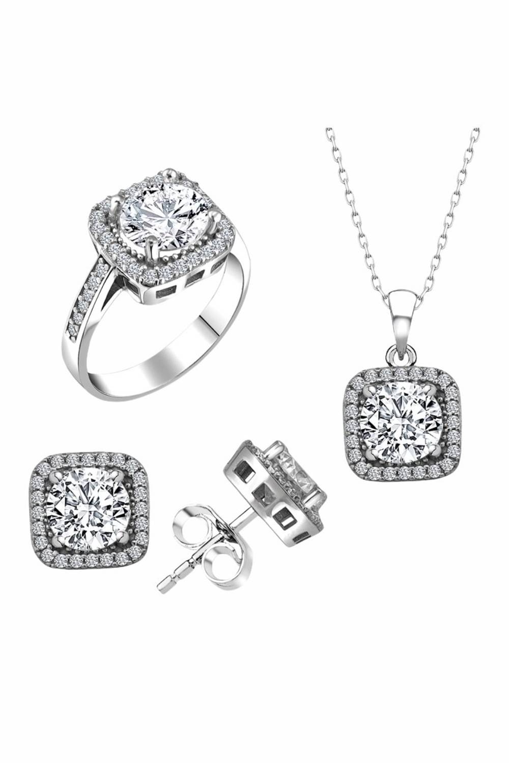 Certified Baguette 3.00 Carat Swarovski 925 Silver Set Set