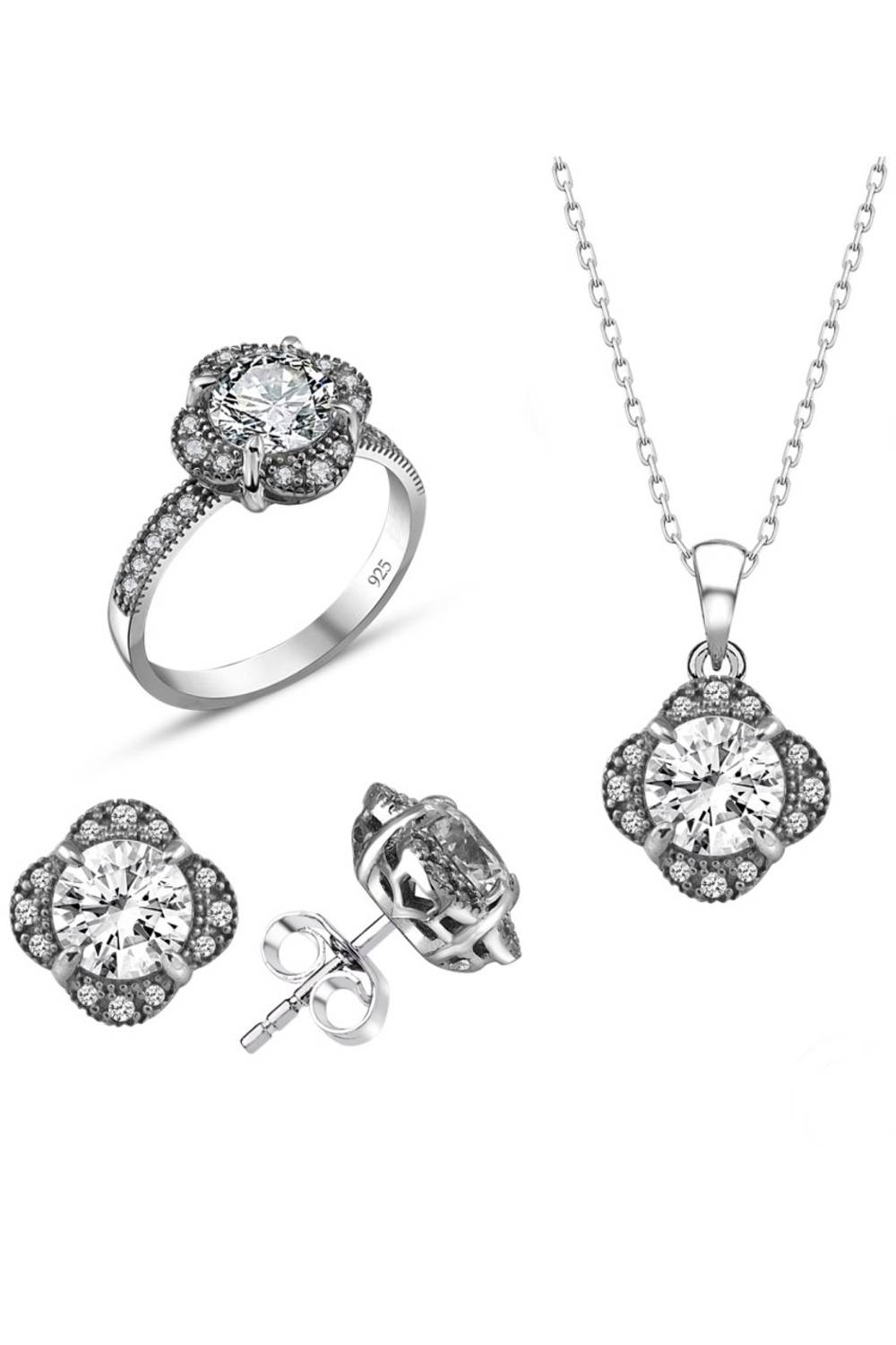 Сертифицированный колье Swarovski в форме розы, 925 проба, вес 12,90 г, цепочка 45 см, качественная обработка, онлайн покупки в Турции