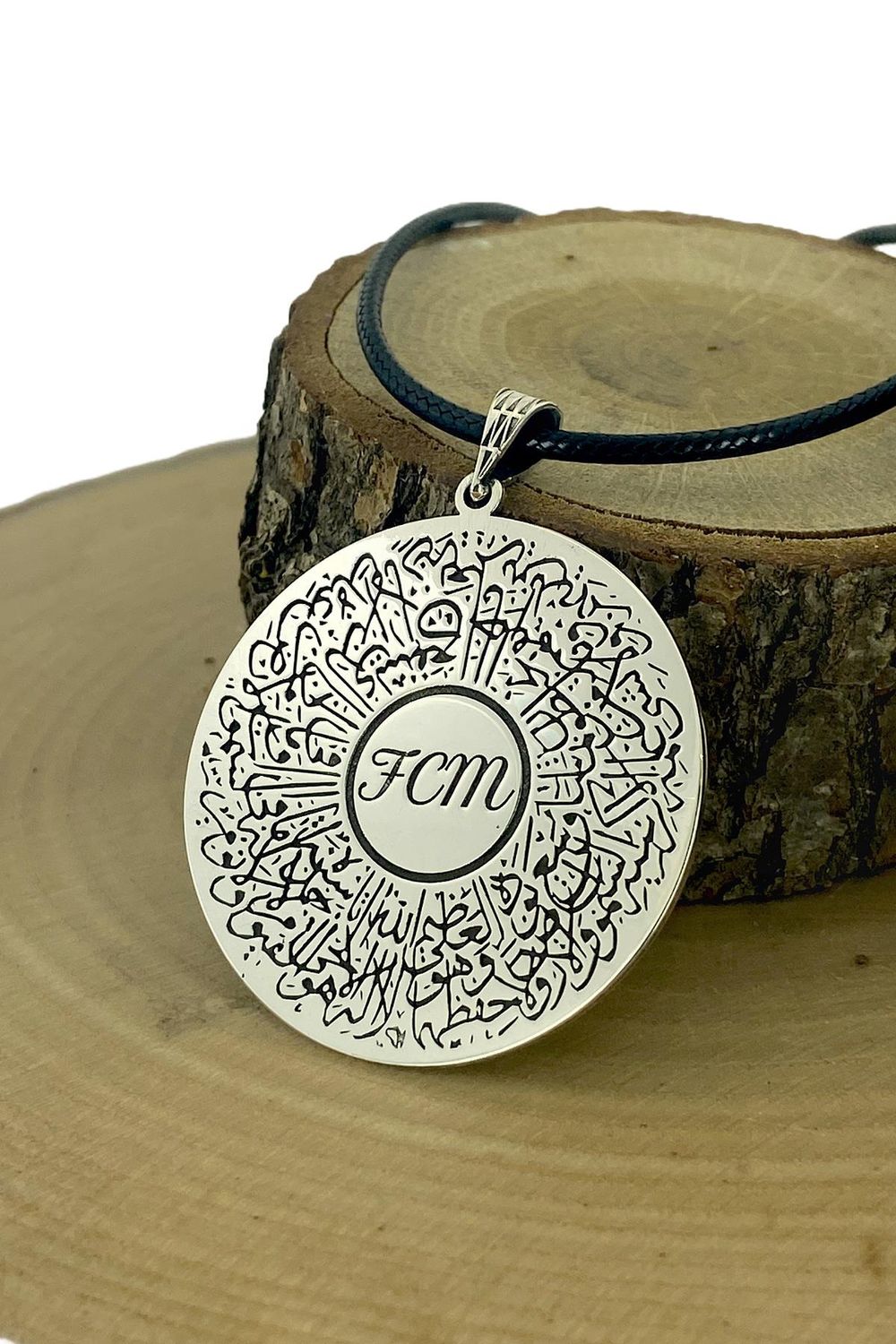 Медальйон з написом вашого імені та молитвою на 925-срібному ланцюжку, надвисока якість, ручна робота, вага 11,20 г, діаметр 40 мм