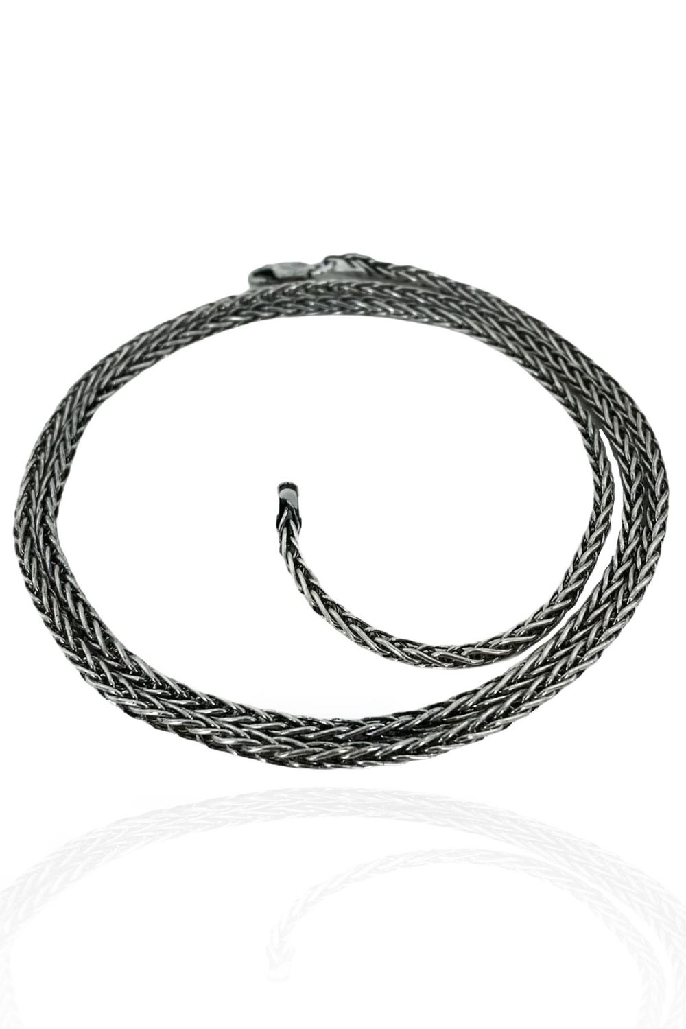 Кулон з чоловічого срібного ланцюга з хвостом лисиці 70 см та діаметром 3,2 мм