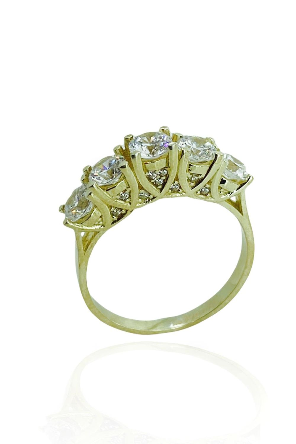 8K Gold Diamond Mounted Fivestone Ring