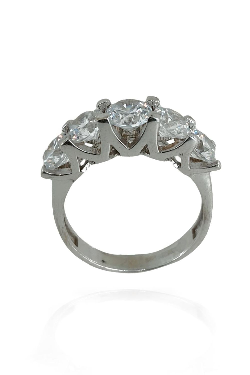 8K White Gold Diamond Mounted Fivestone Ring