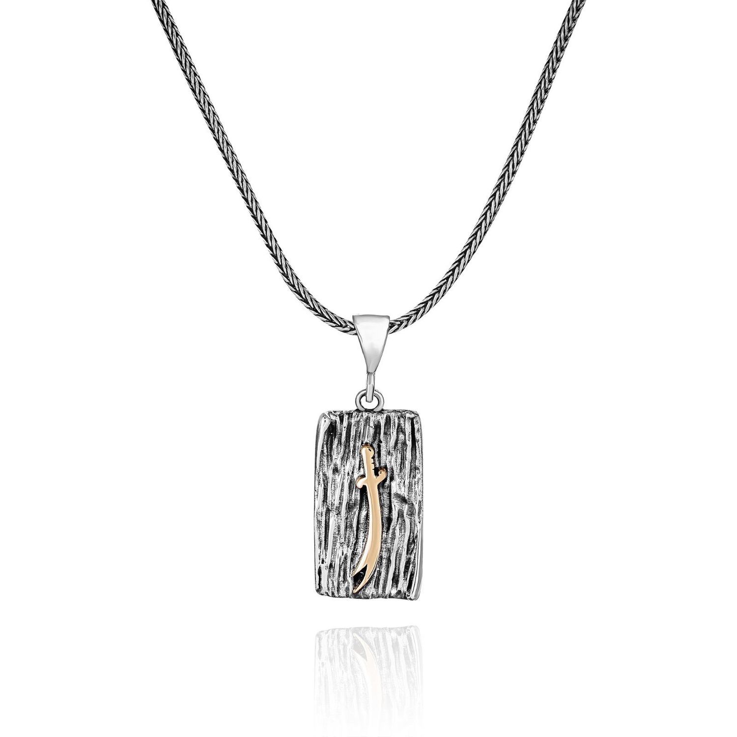 Zülfikar Kılınç 60 سم 925 قلادة من الفضة الإسترليني