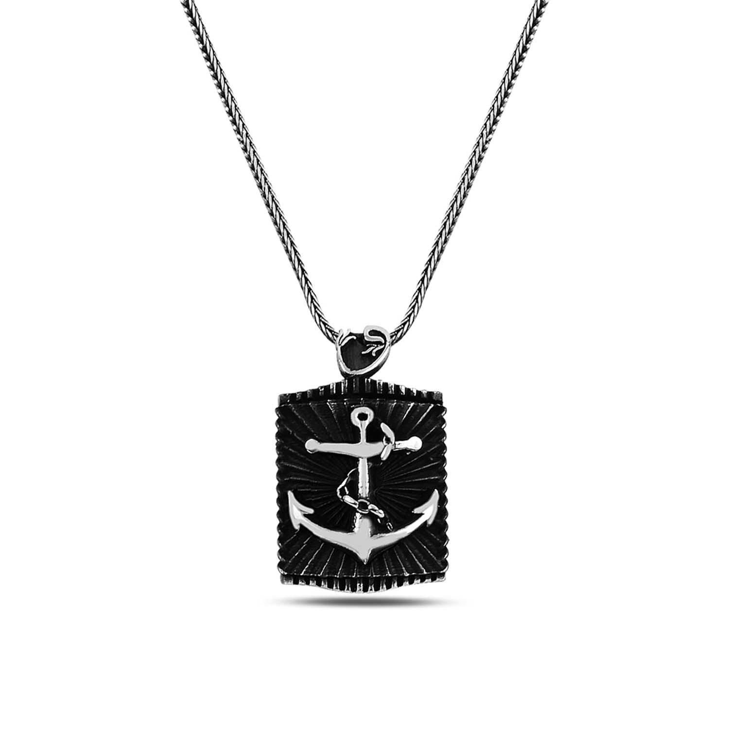 Anchor, Anchor Special Design Sailor 60 cm 925 Sterling Silver Necklace