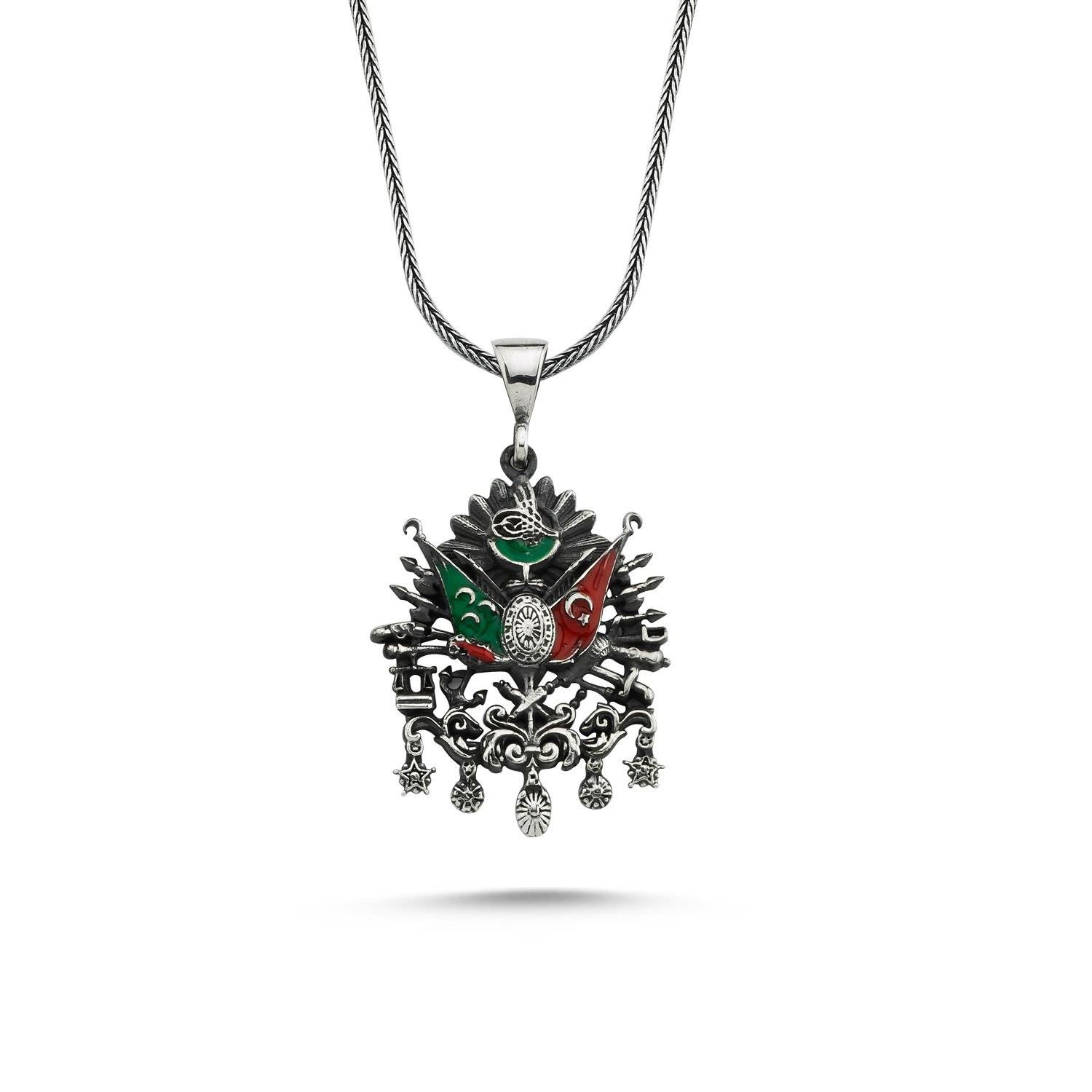 Ottoman Empire Coat of Arms 60 cm 925 Sterling Silver Necklace