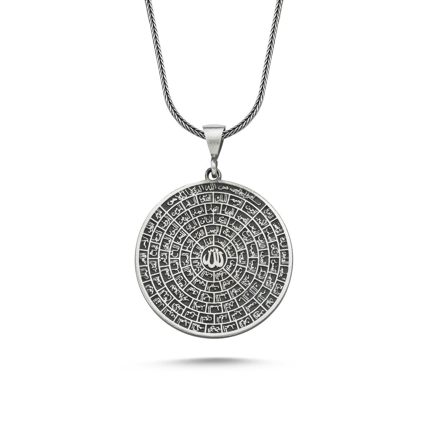 99 Names of Allah Esma-ul Husna 60 cm 925 Sterling Silver Necklace