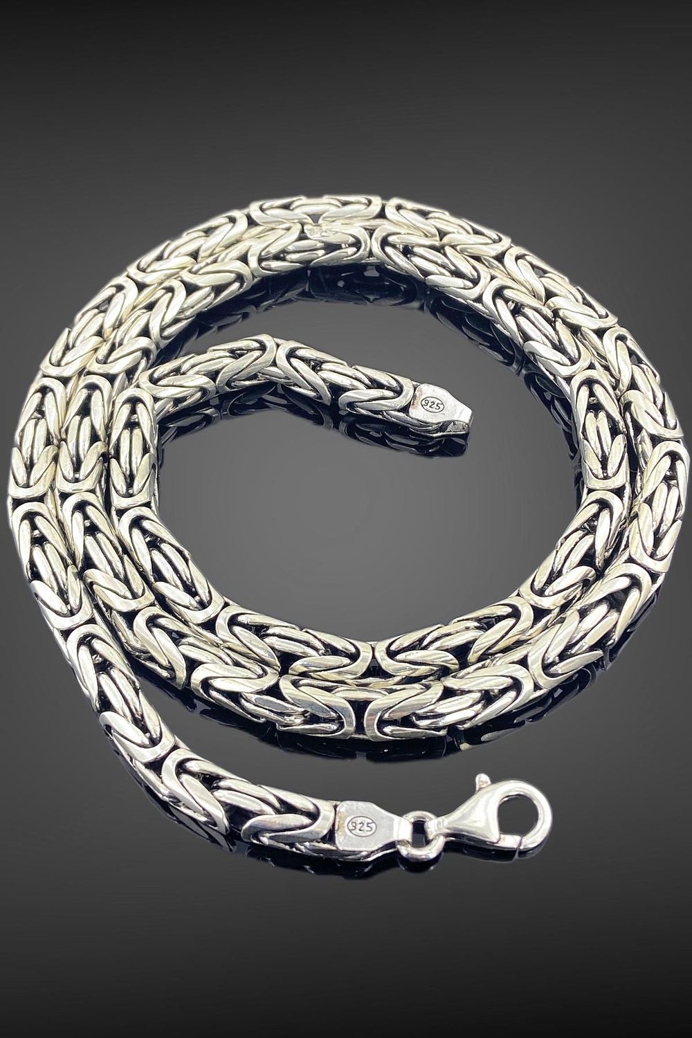 7 mm 70 cm 155 gr Flat King Chain 925 Sterling Silver Necklace