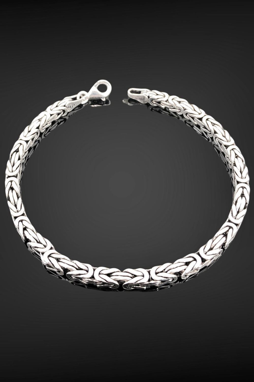 King Chain 18,50 gr 21 cm 3.50 mm Angular 925 Sterling Silver Men's Bracelet