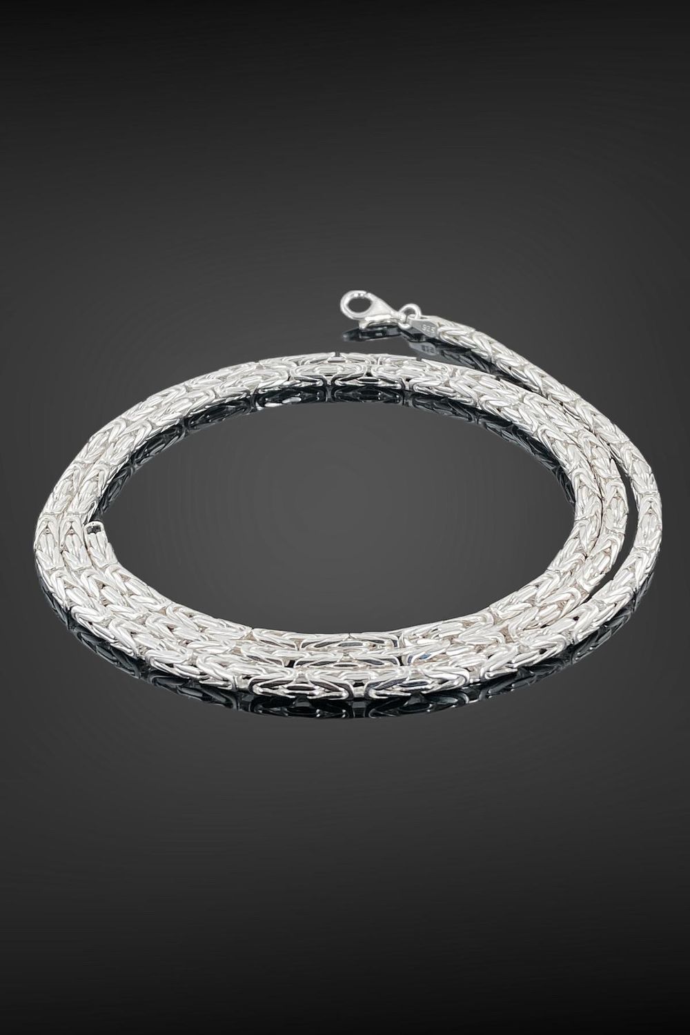 King Chain 33 gr 65 cm 3 mm Shiny 925 Sterling Silver Men&#39;s Necklace