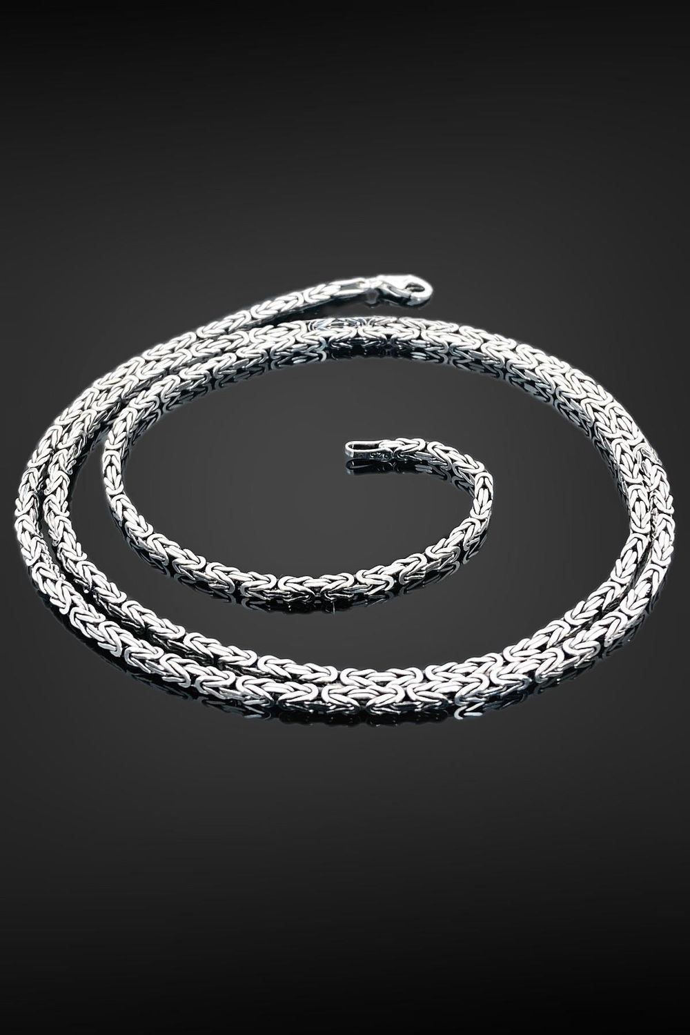 سلسلة الملك 21 غرام 65 سم 2.20 ملم عقد رجالي من الفضة عيار 925