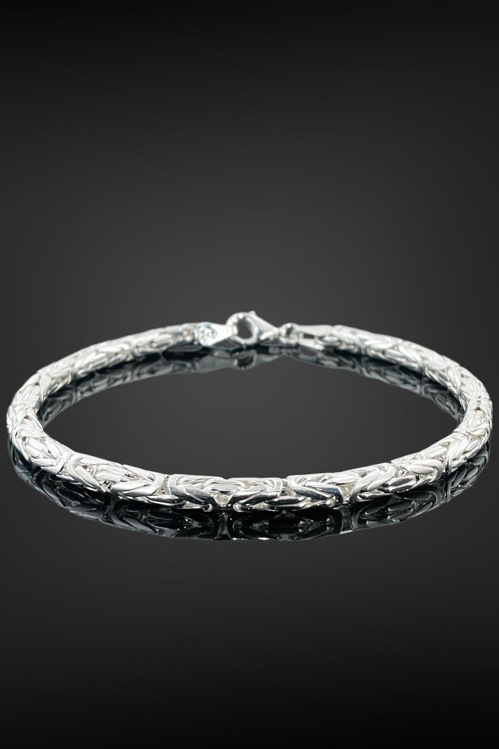 Браслет из серебра 925 пробы, 17 г, 21 см, 3,70 мм, блестящий, мужской, высокого качества