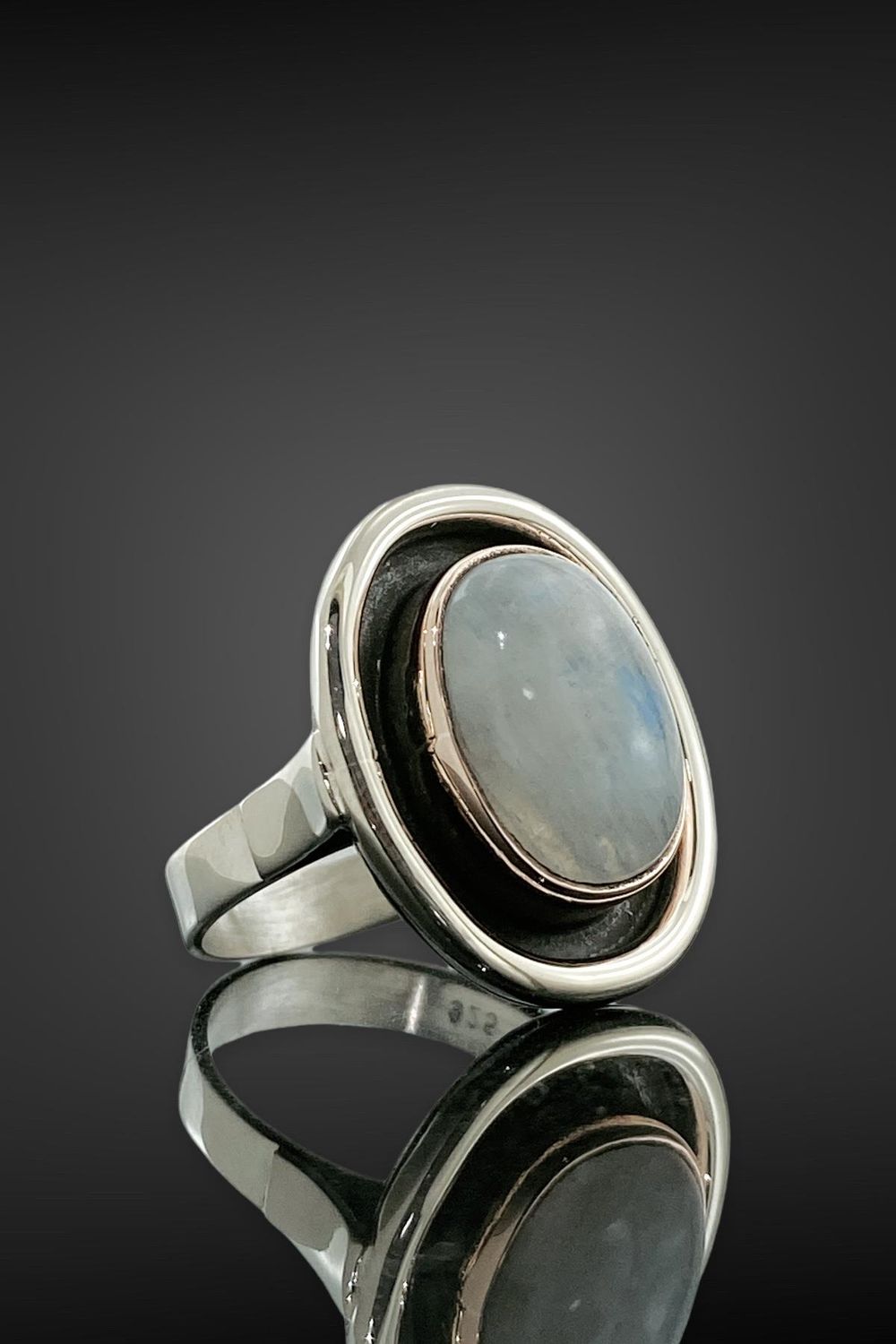 Doğal Aytaşı Taşlı El Üretim Özel Tasarım 925 Gümüş Yüzük