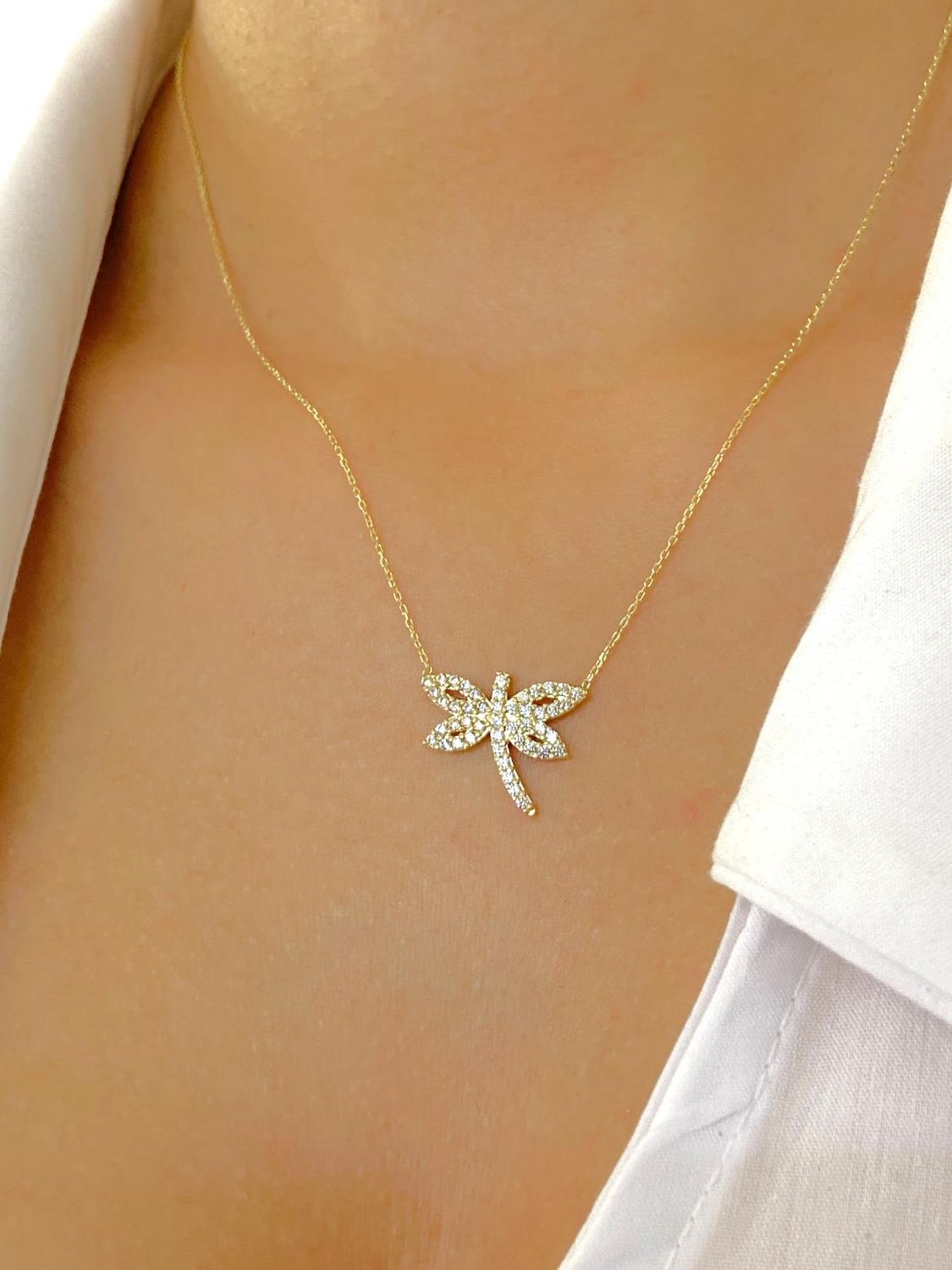 Кулон з 14-каратного золотого золота "Яшма", з кубічним цирконом, вага 2,19 г, довжина 45 см, кольор золото, сертифікований продукцією України