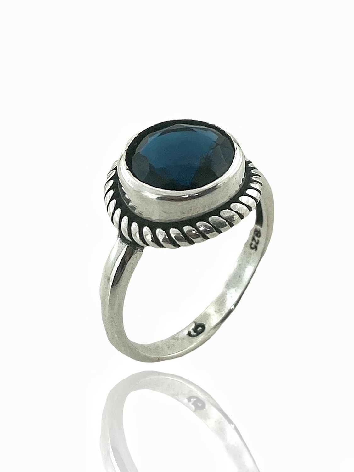 925 Sterling Sapphire Stone Authentic Top Quality Sterling Silver Ring