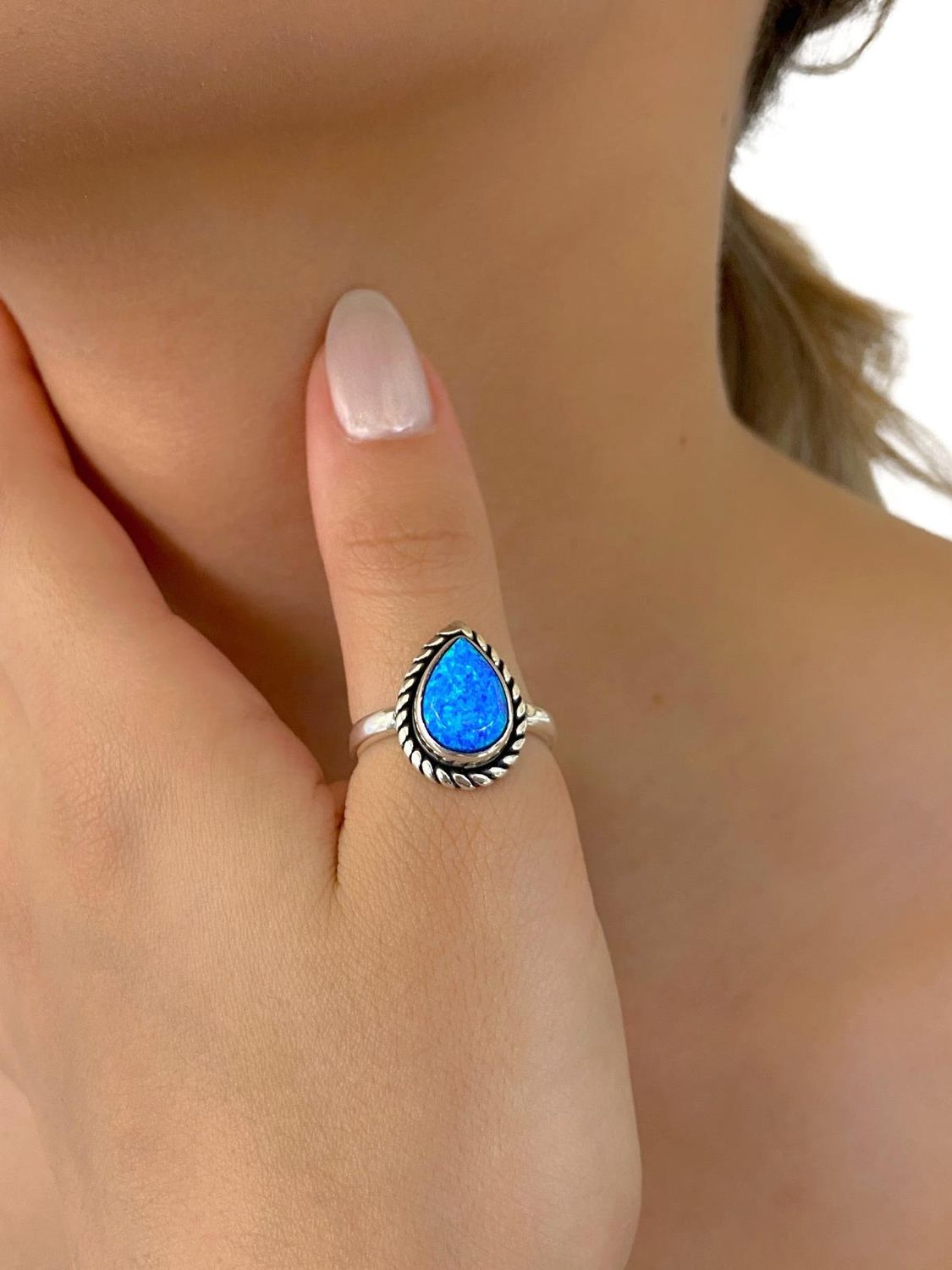 خاتم من الفضة الإسترليني عيار 925 مصنوع يدويًا من حجر العقيق الطبيعي الأصيل