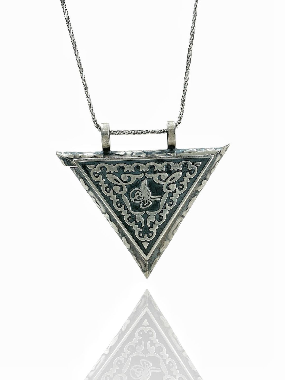 925 Sterling Silver Amulet Amulet 4 cm Size 60 cm Chain Necklace