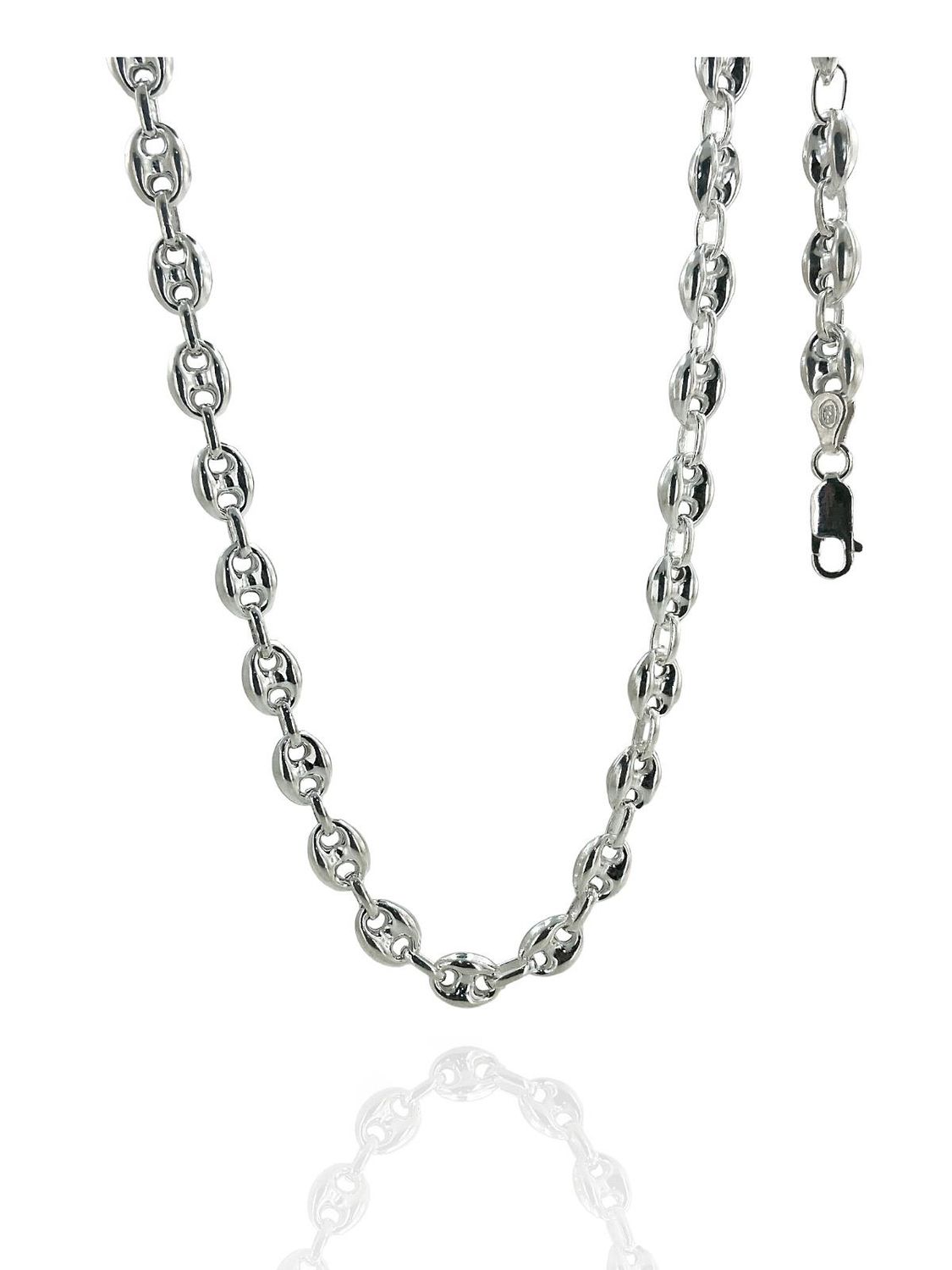 925 الفضة الاسترليني 65 سم الطول 8 ملم 36 غرام قلادة حبوب البن