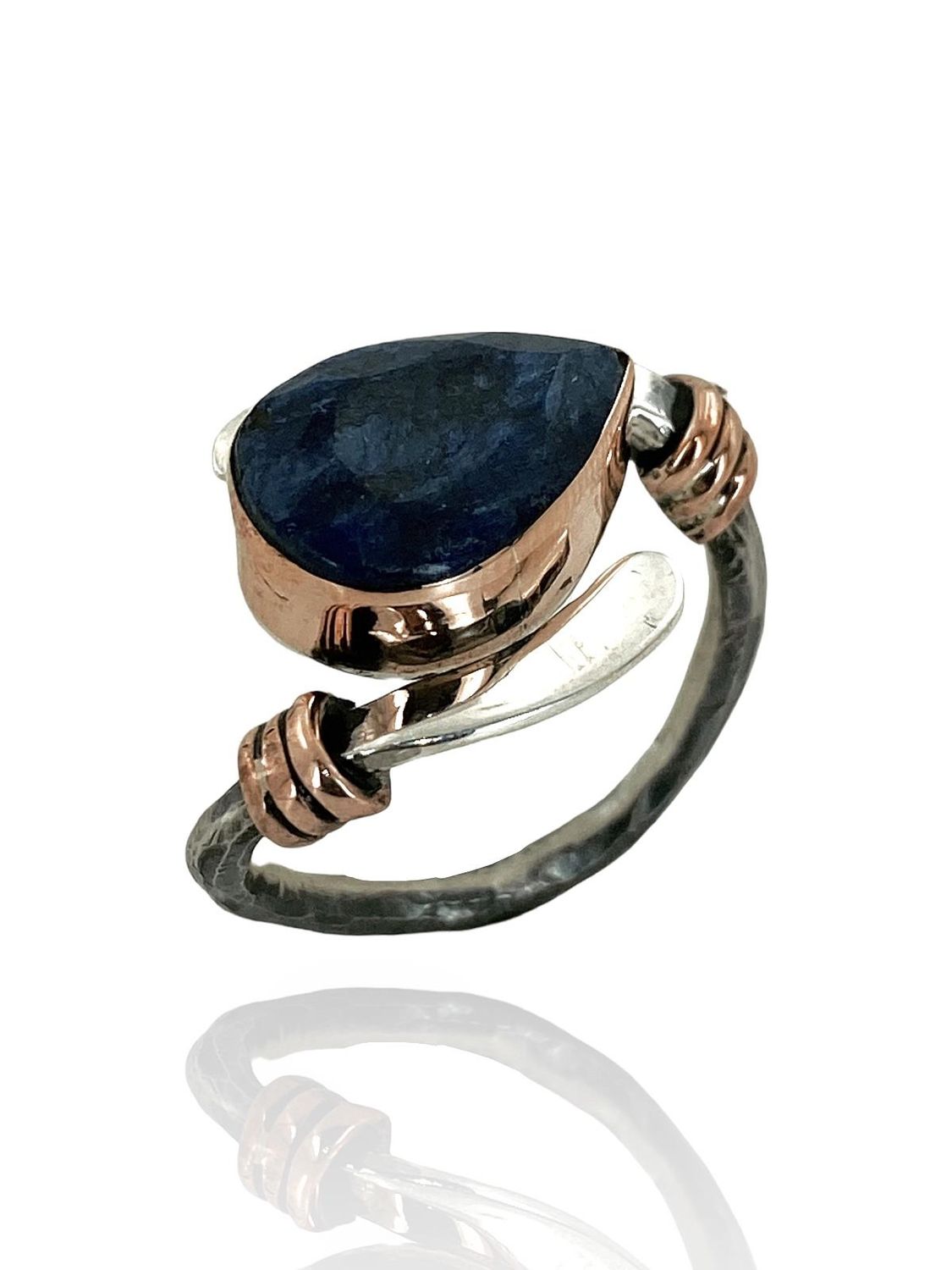 925 Sterling Silver Natural Sapphire Stone Authentic Hand Made Ring