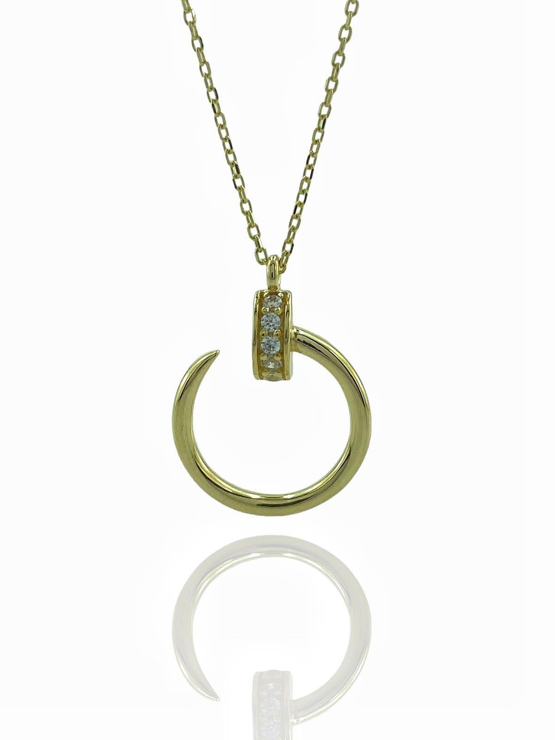 Кулон з 8-каратного золота, повсякденний стиль, довжина 45 см, вага 1,54 г, жовте золото, сертифікат QR, місцеве виробництво